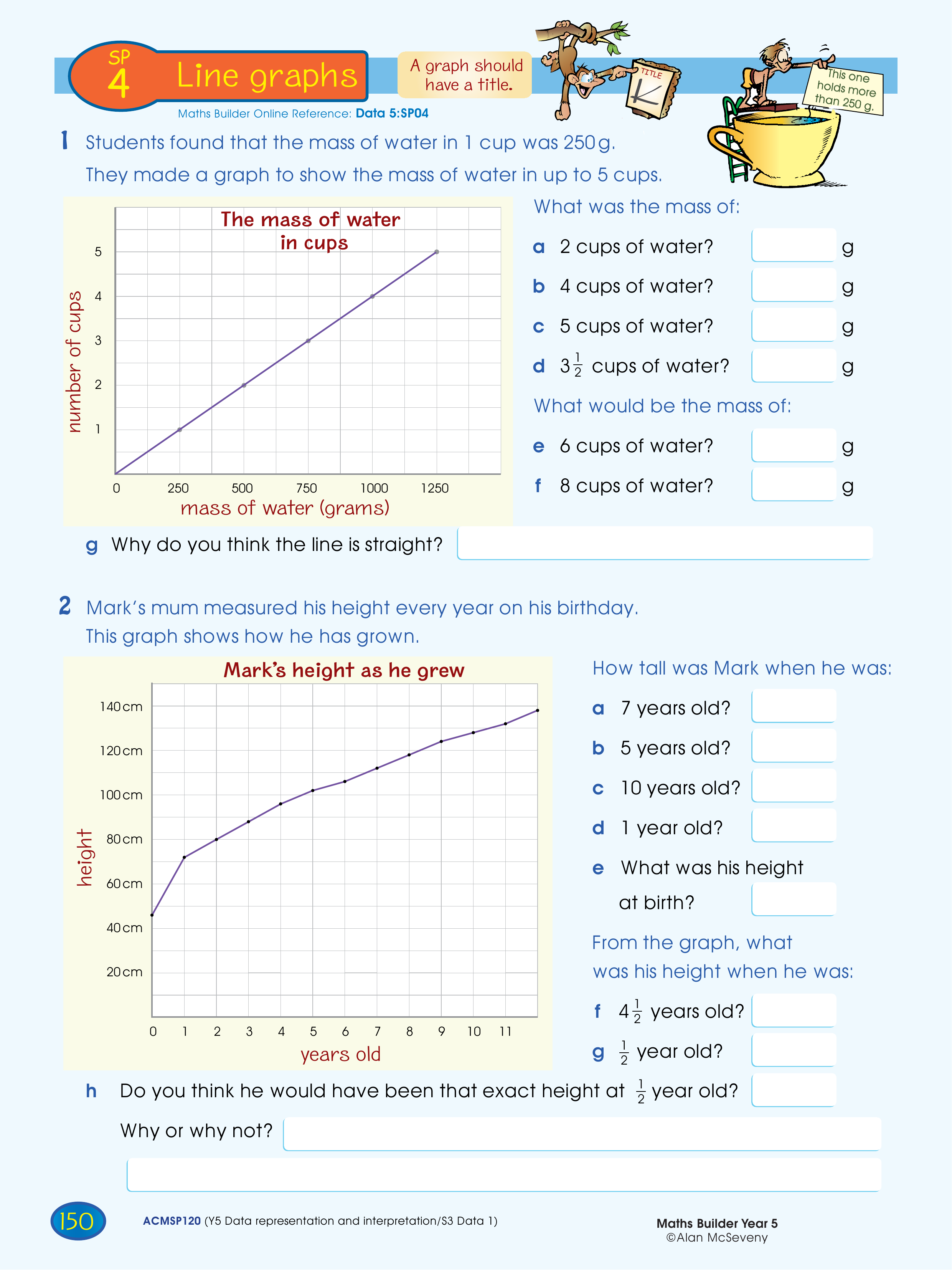Line graphs — worksheet preview