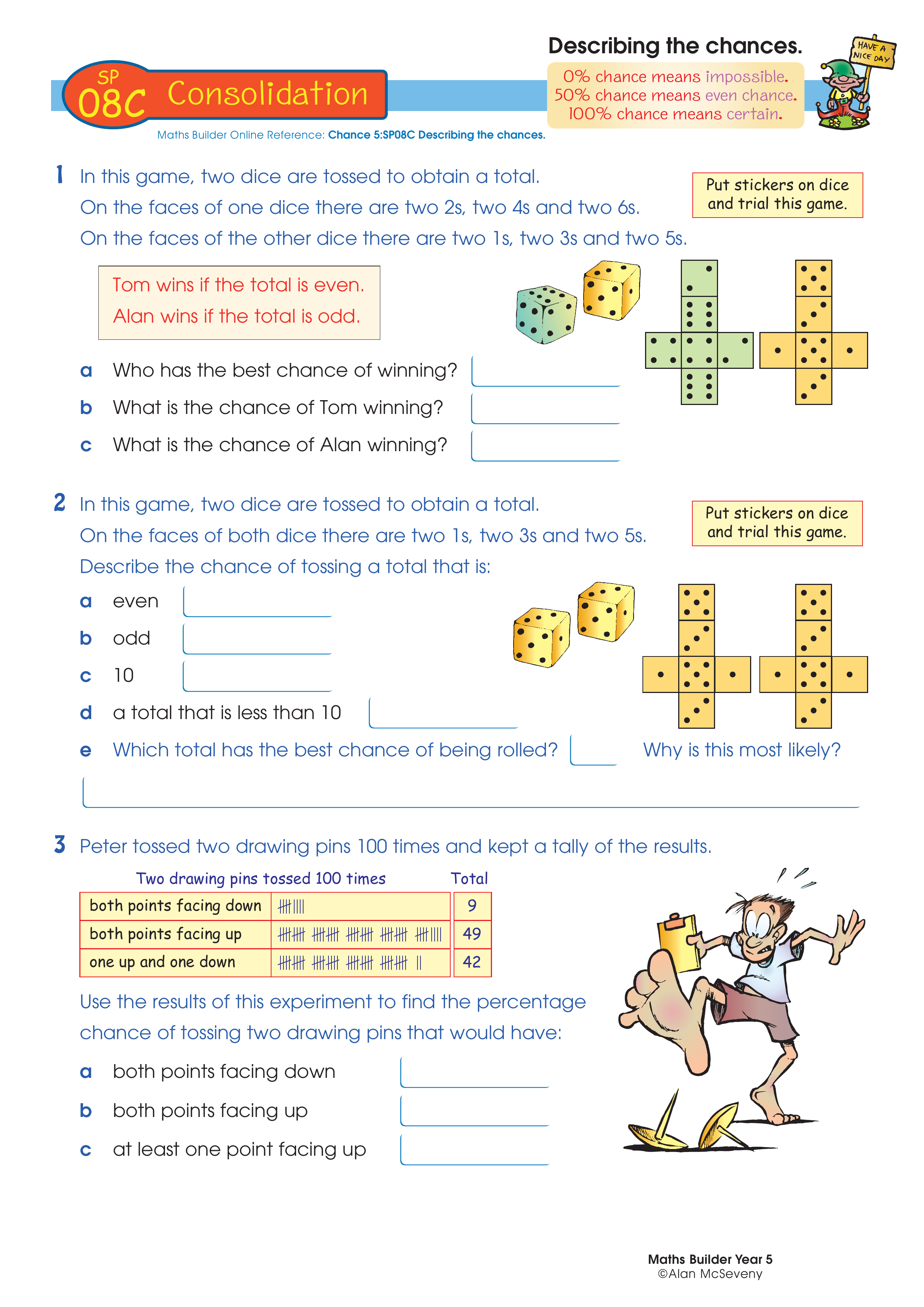 Describing the chances — worksheet preview