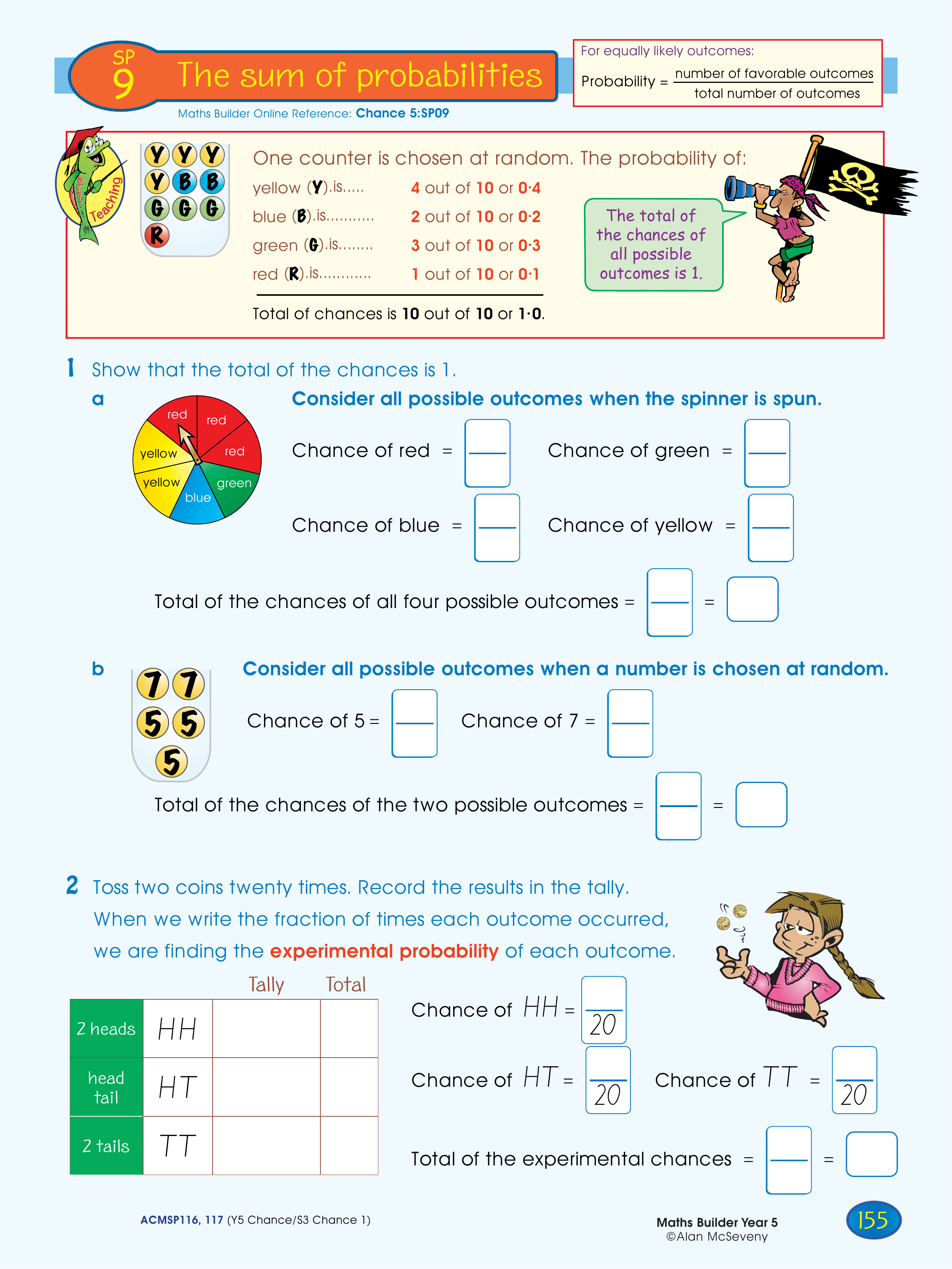 The sum of probabilities — worksheet preview