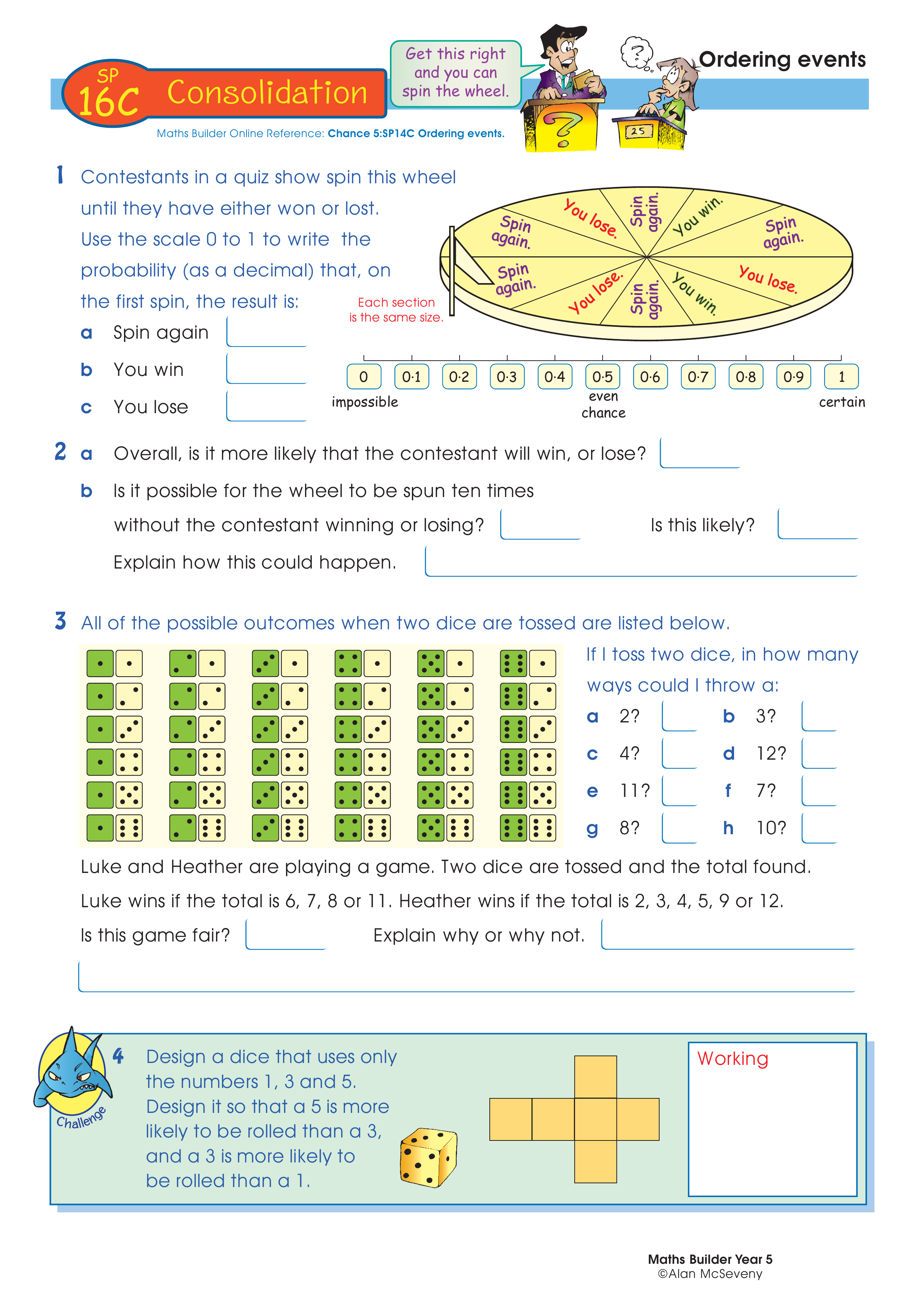 Ordering events — worksheet preview