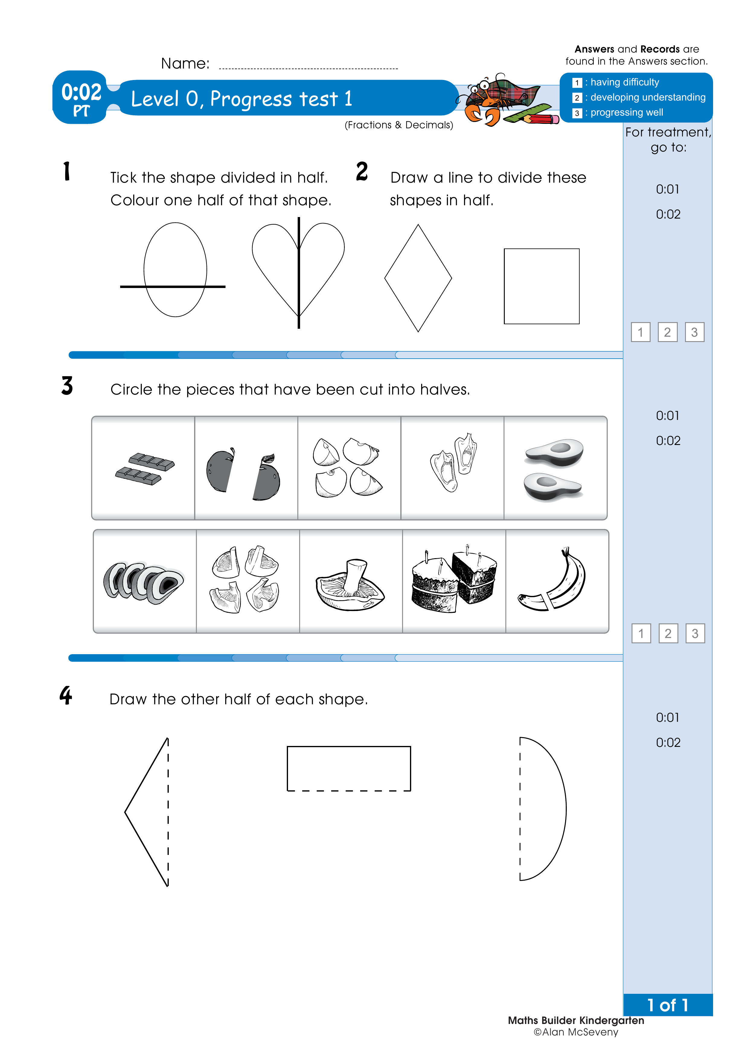 Progress test — worksheet preview