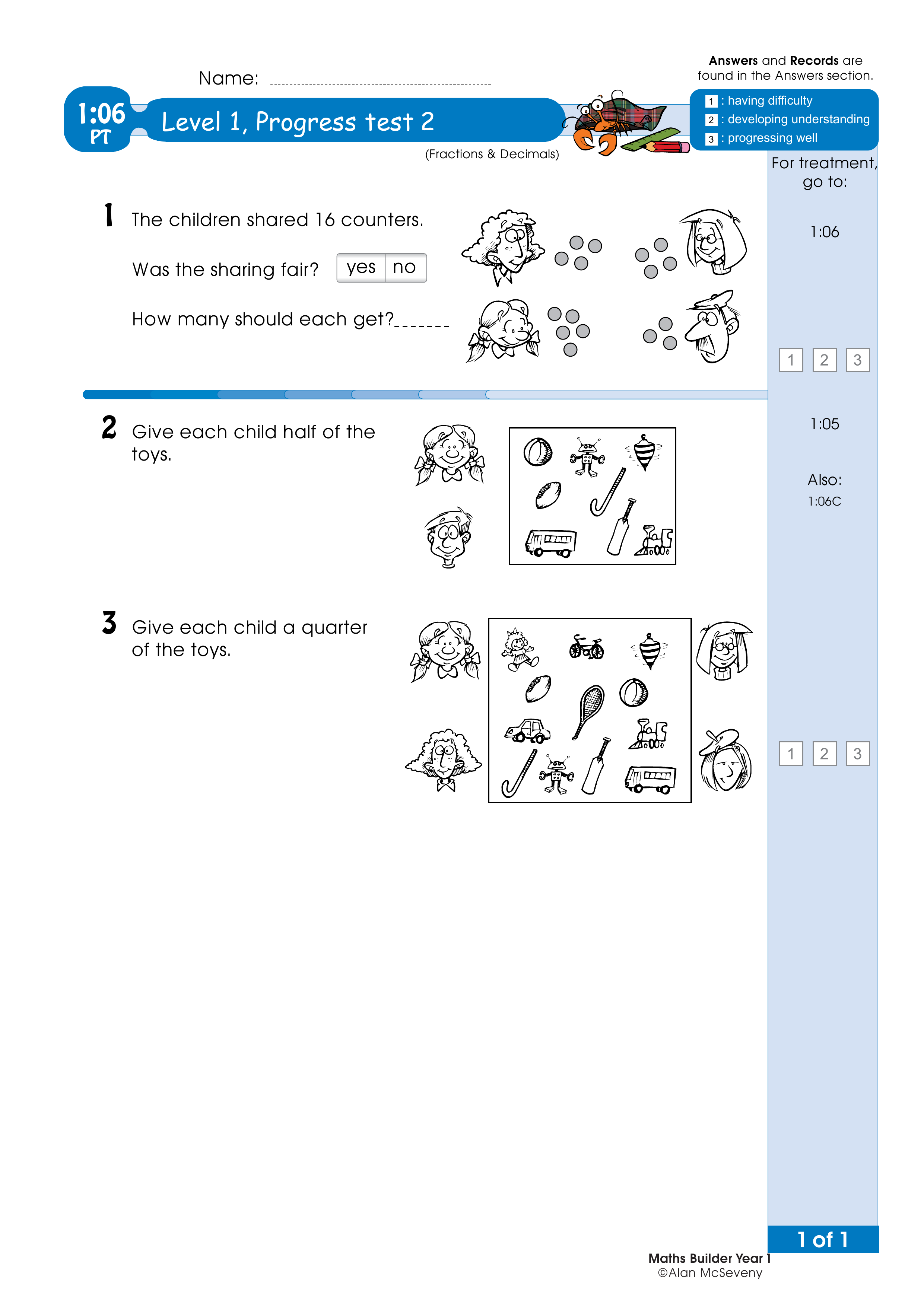 Progress test — worksheet preview