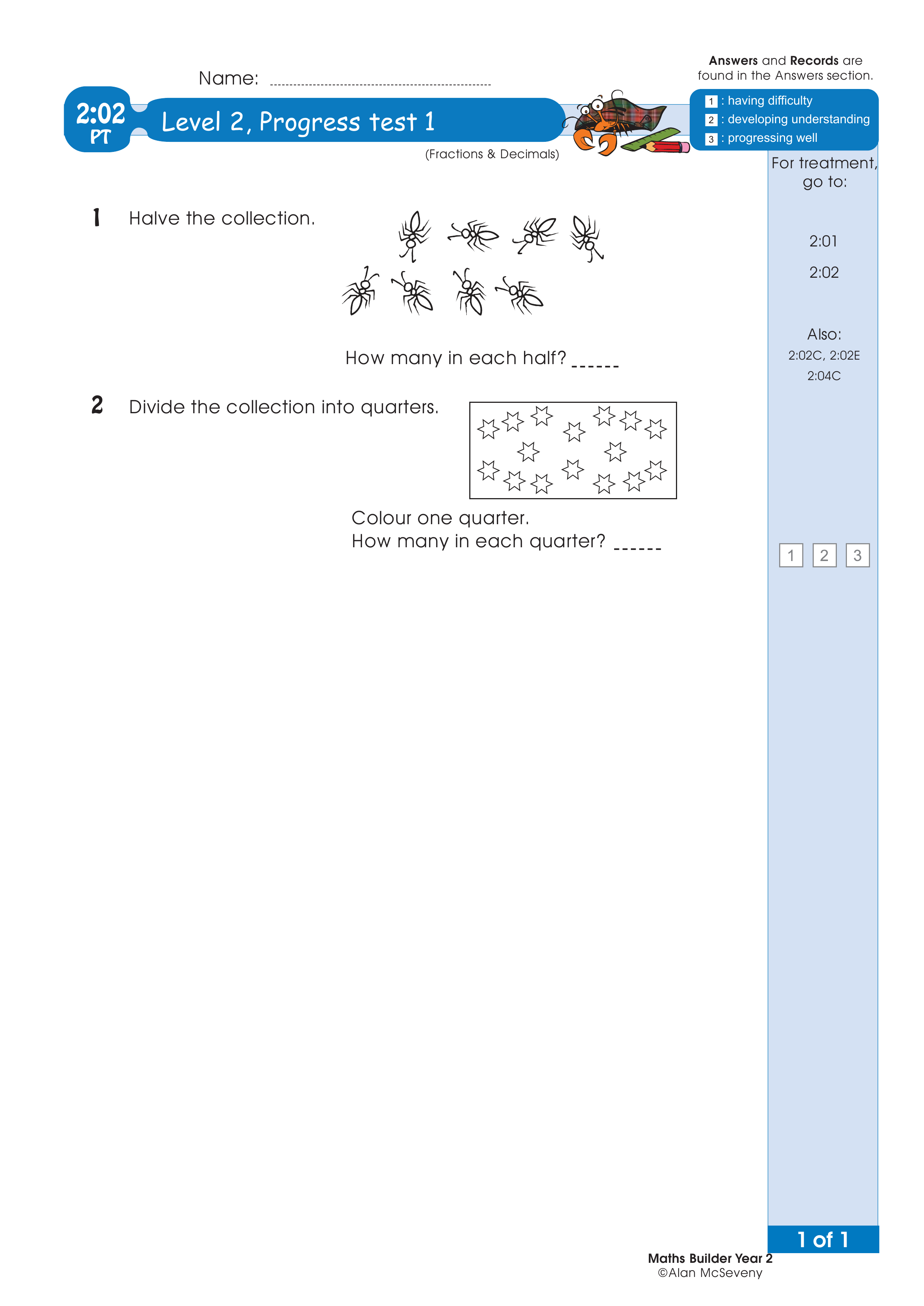 Progress test — worksheet preview
