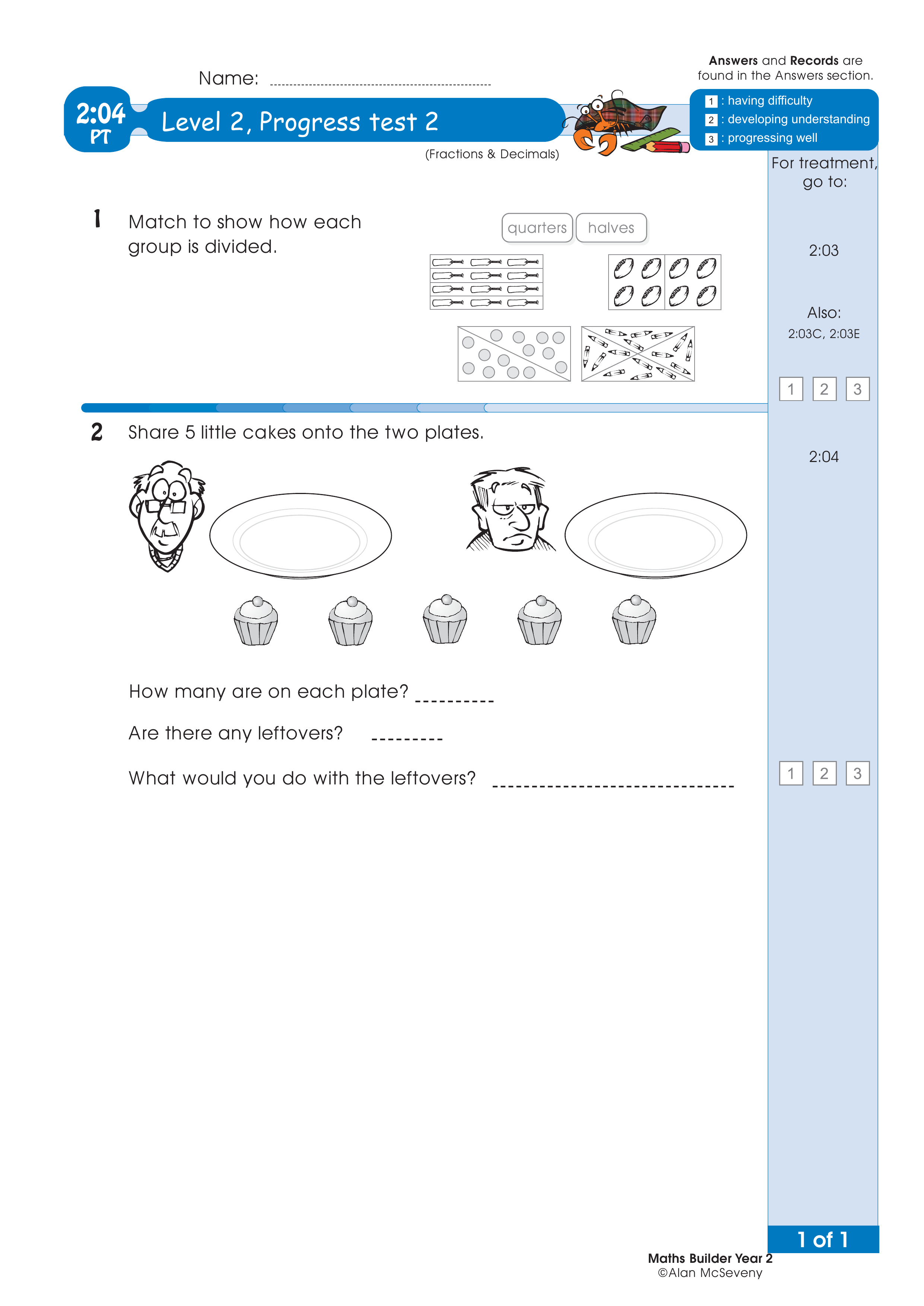 Progress test — worksheet preview