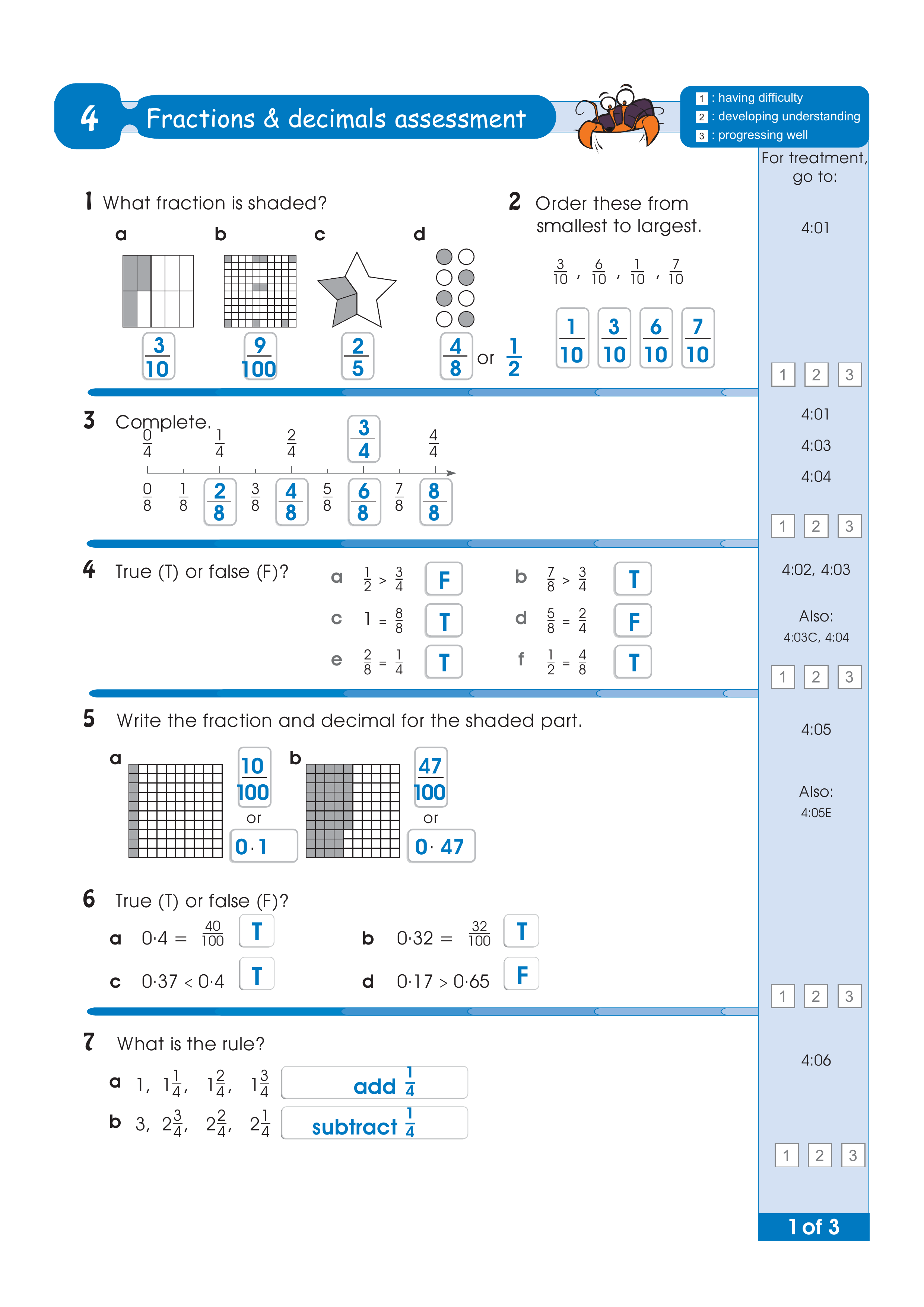 Assessment test answers — worksheet preview