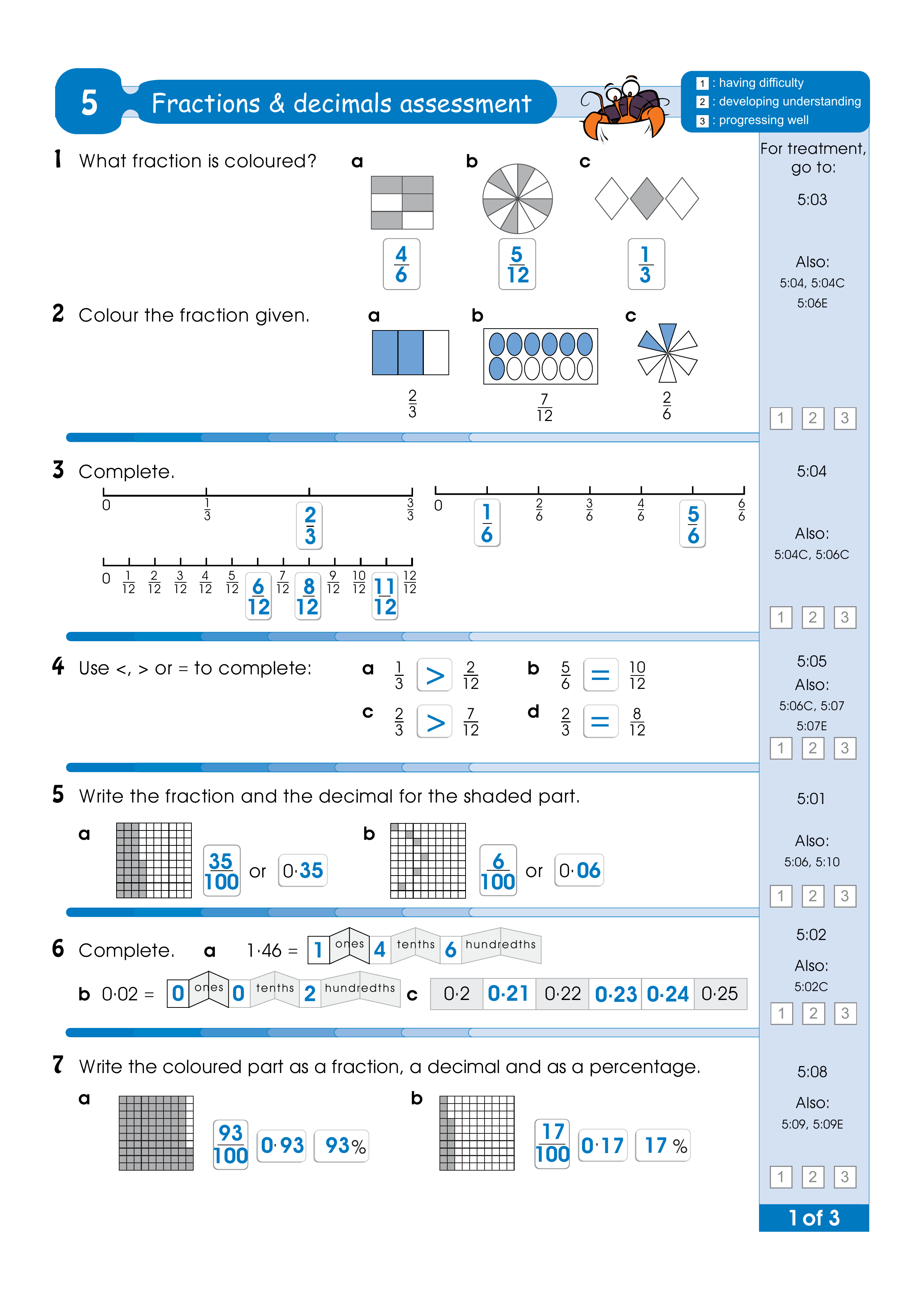 Assessment test answers — worksheet preview