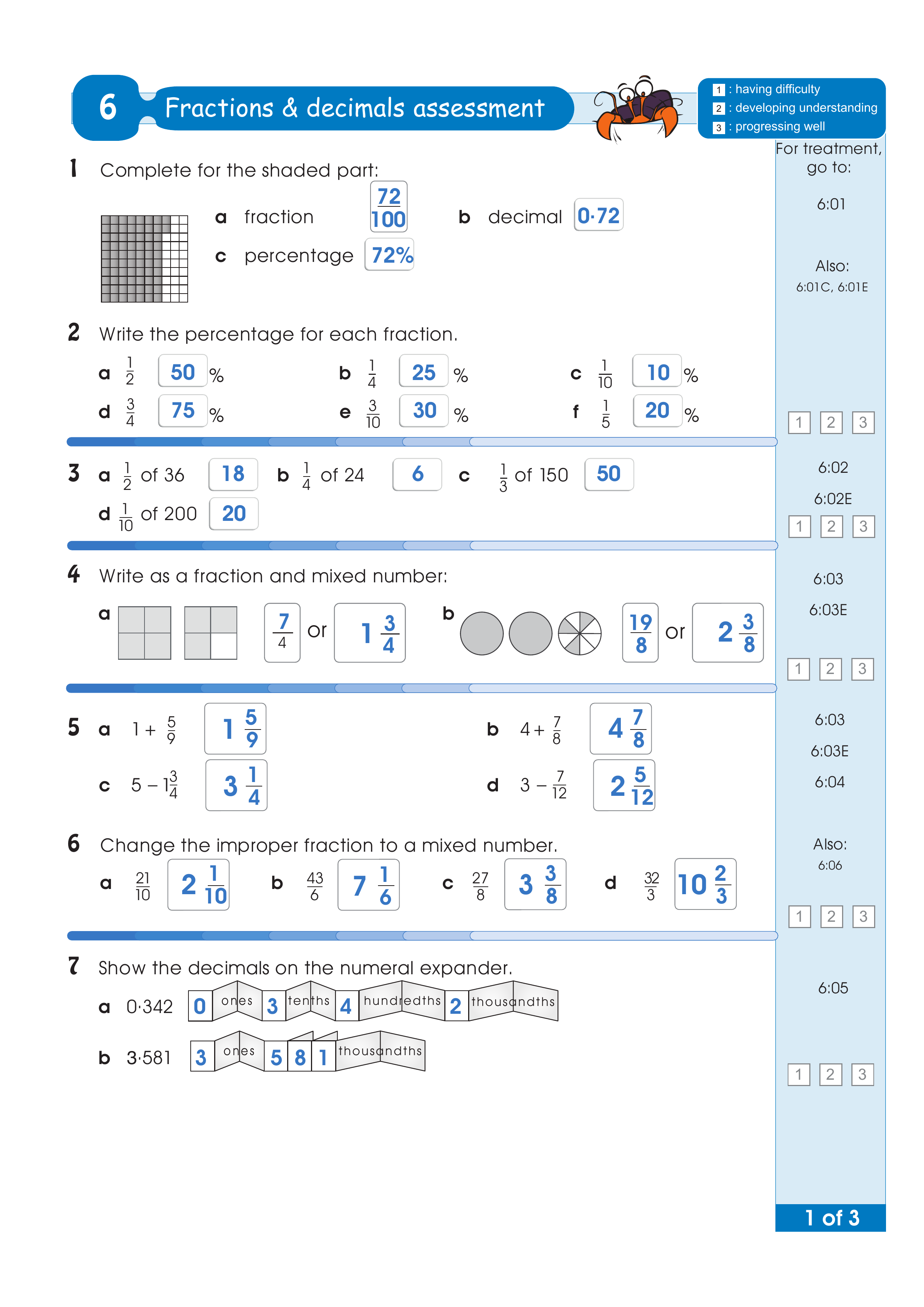 Assessment test answers — worksheet preview