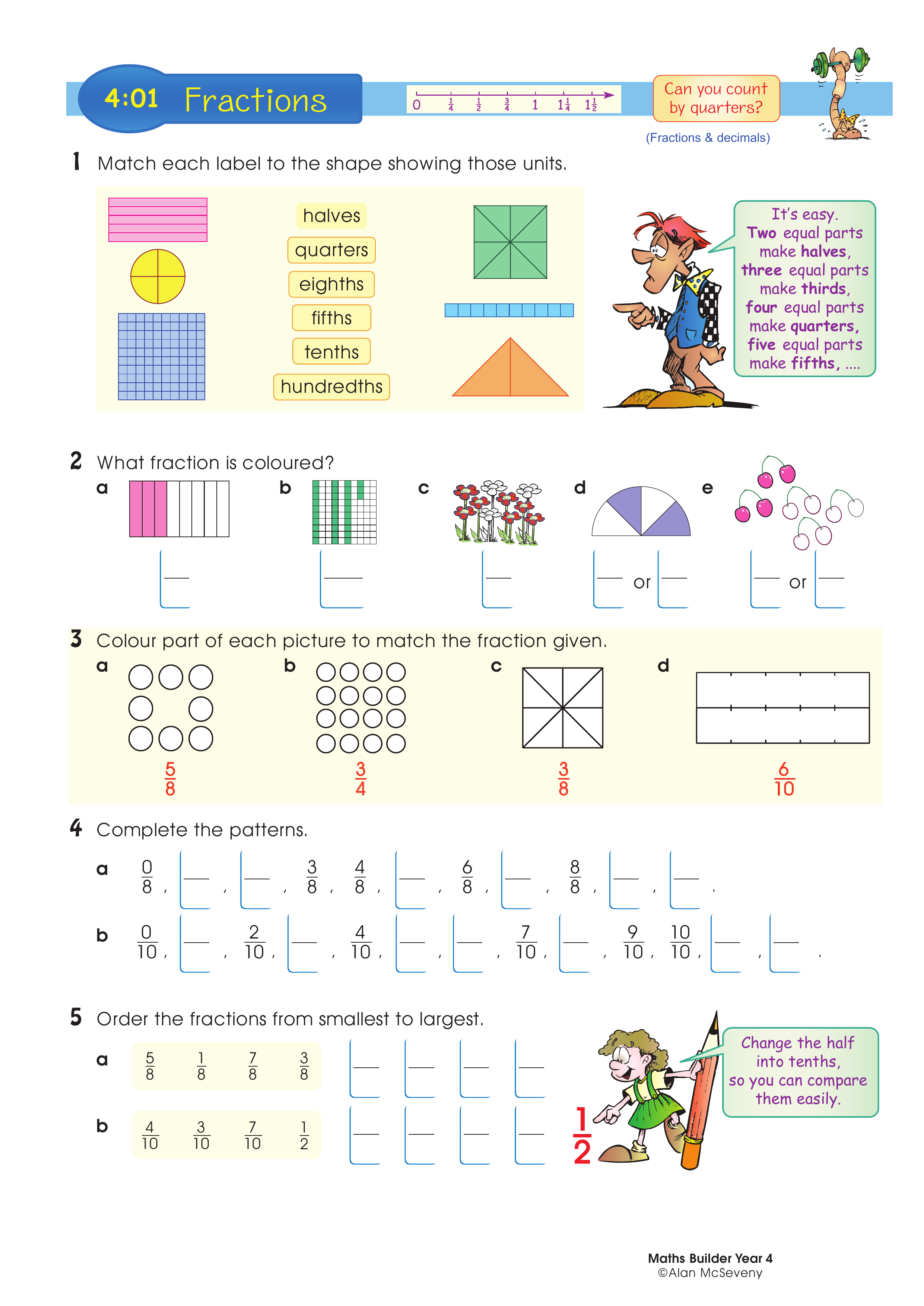 Fractions — worksheet preview