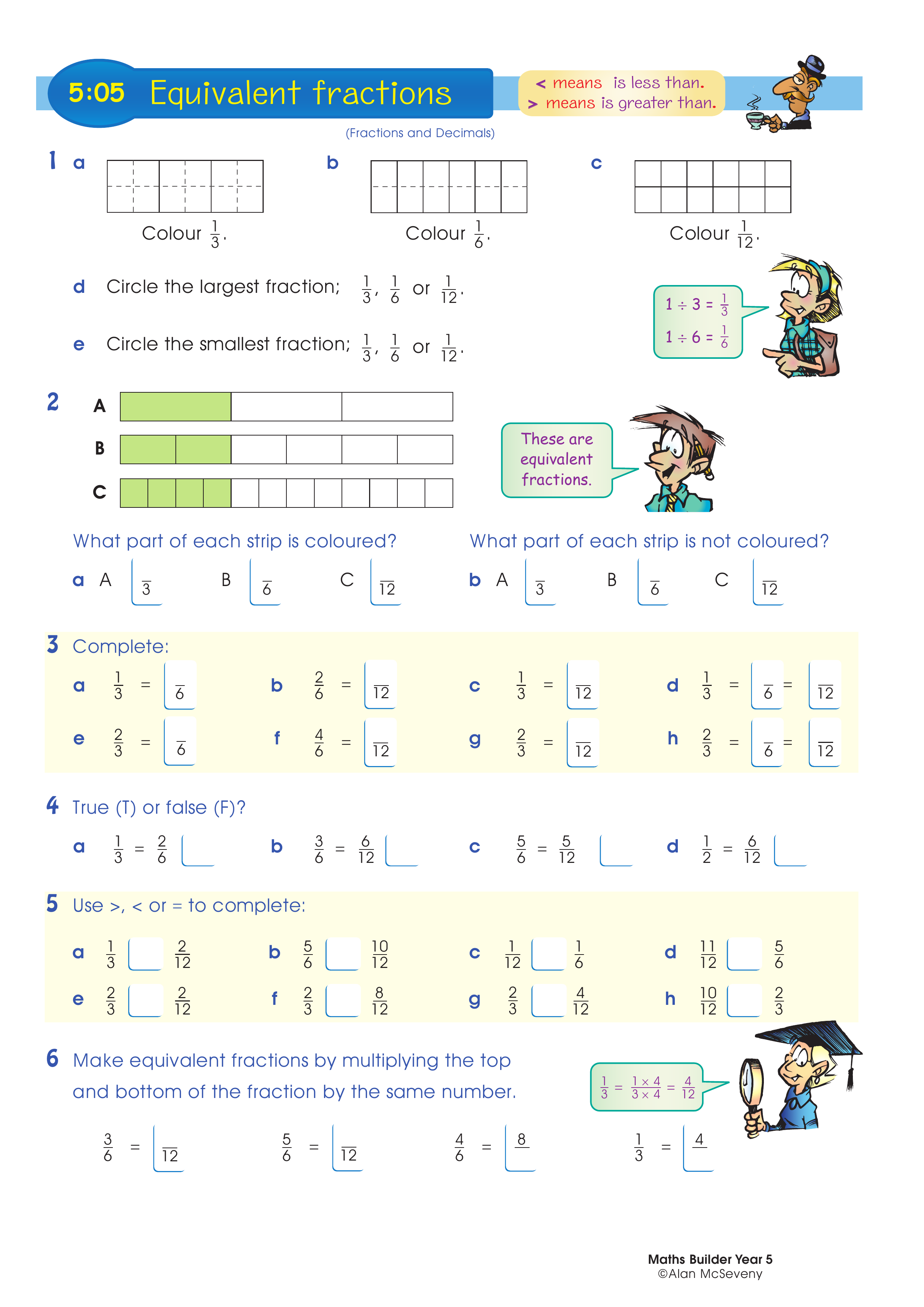 Equivalent fractions — worksheet preview