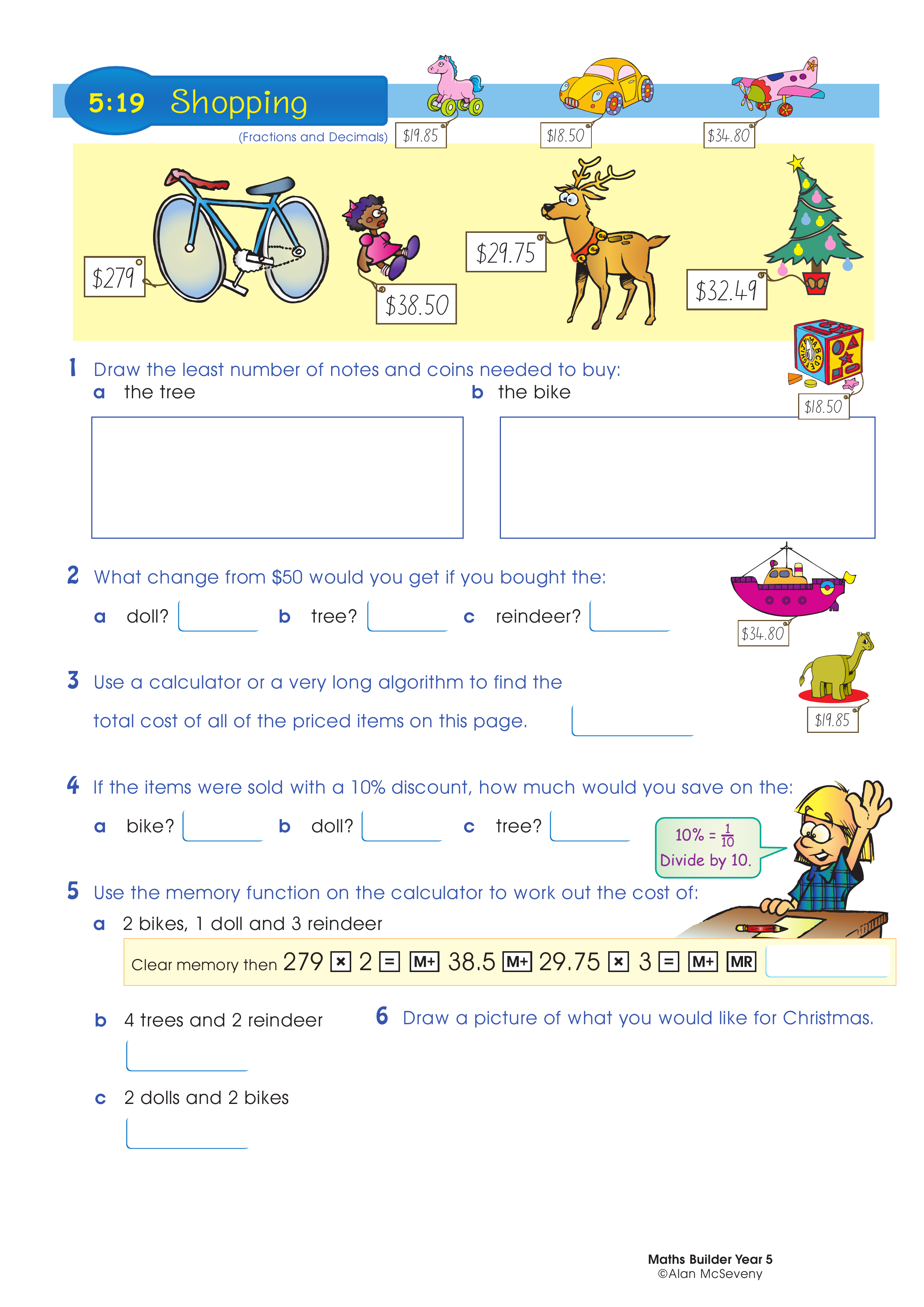 Shopping — worksheet preview