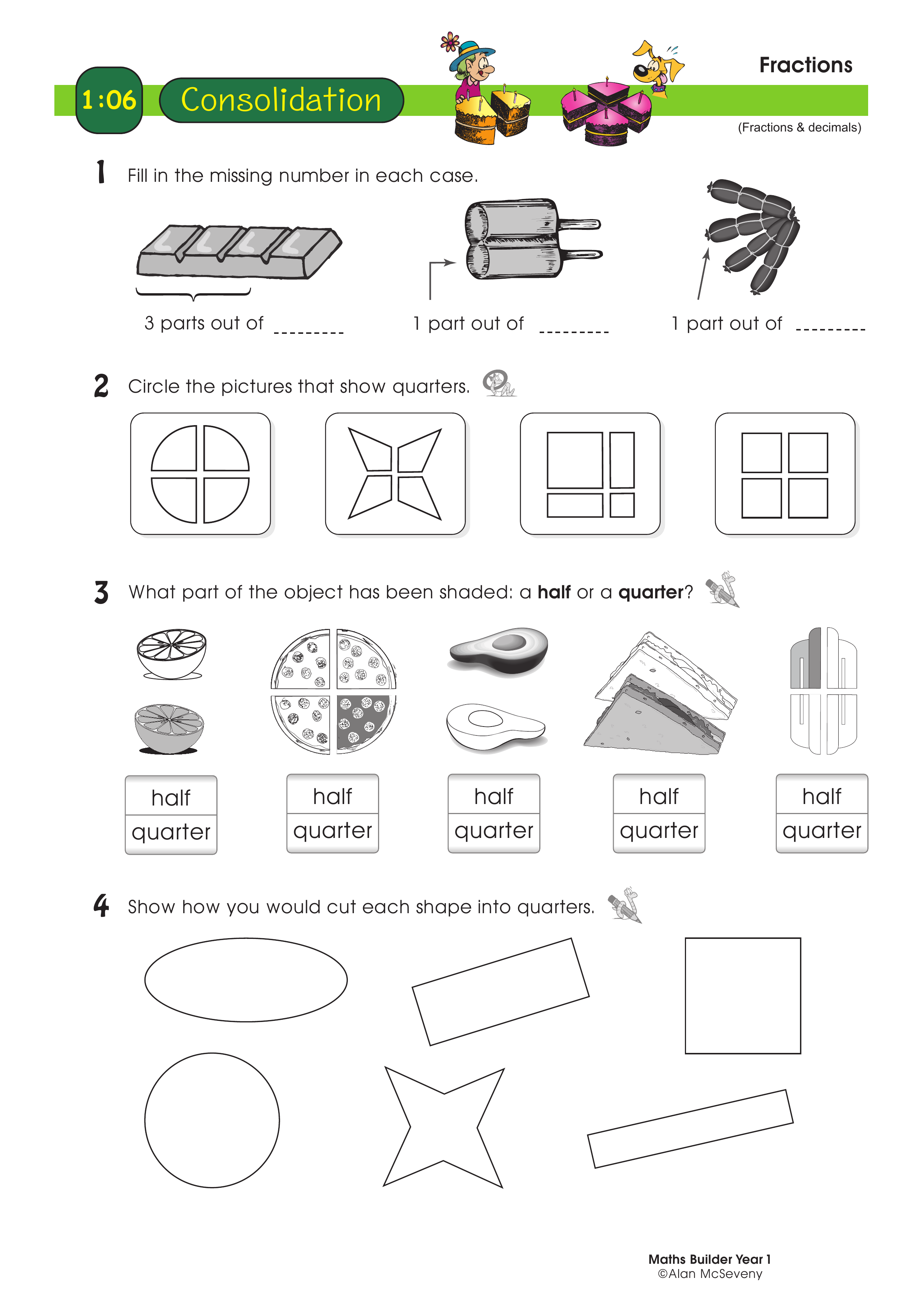 Fractions — worksheet preview