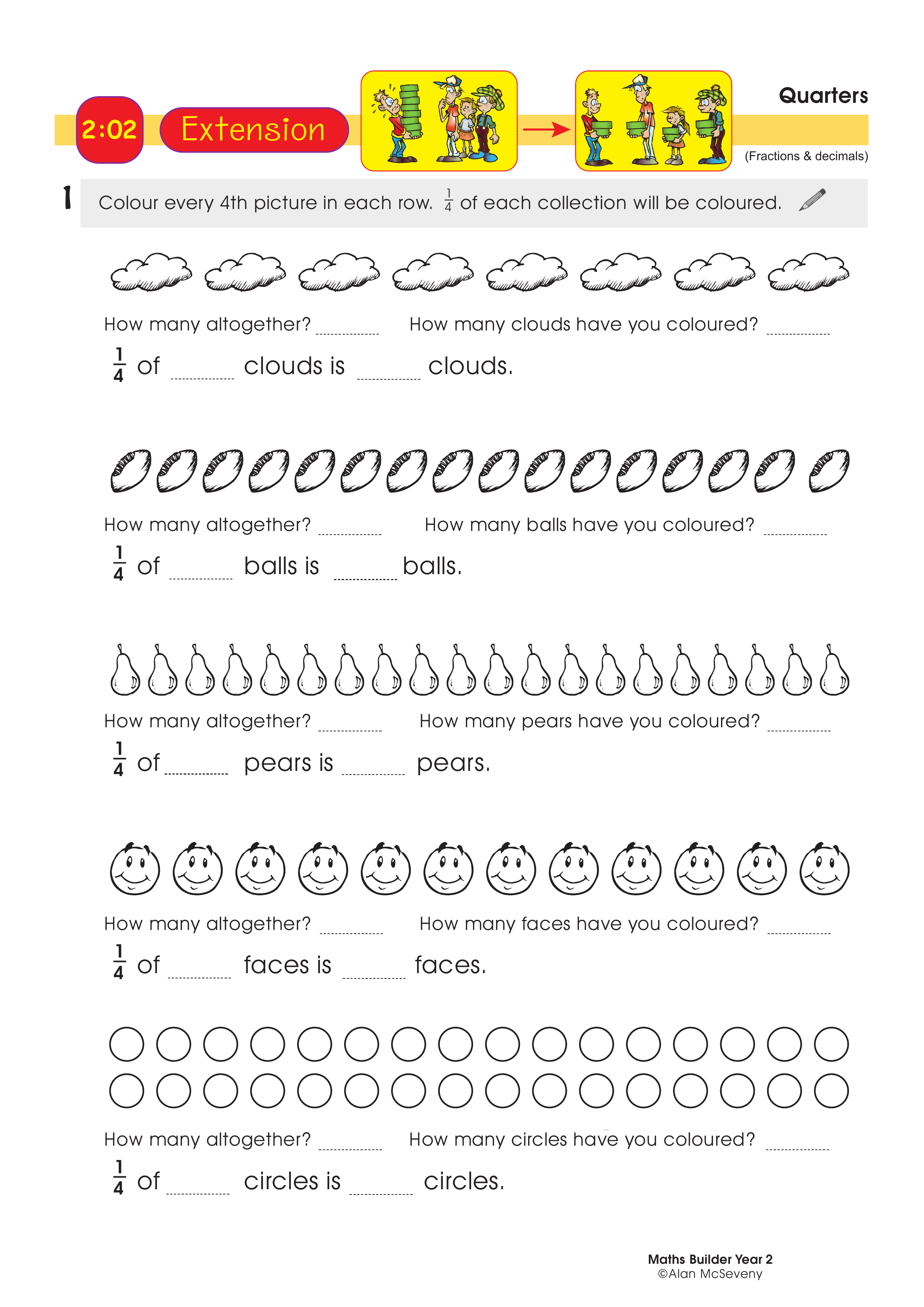 Quarters — worksheet preview