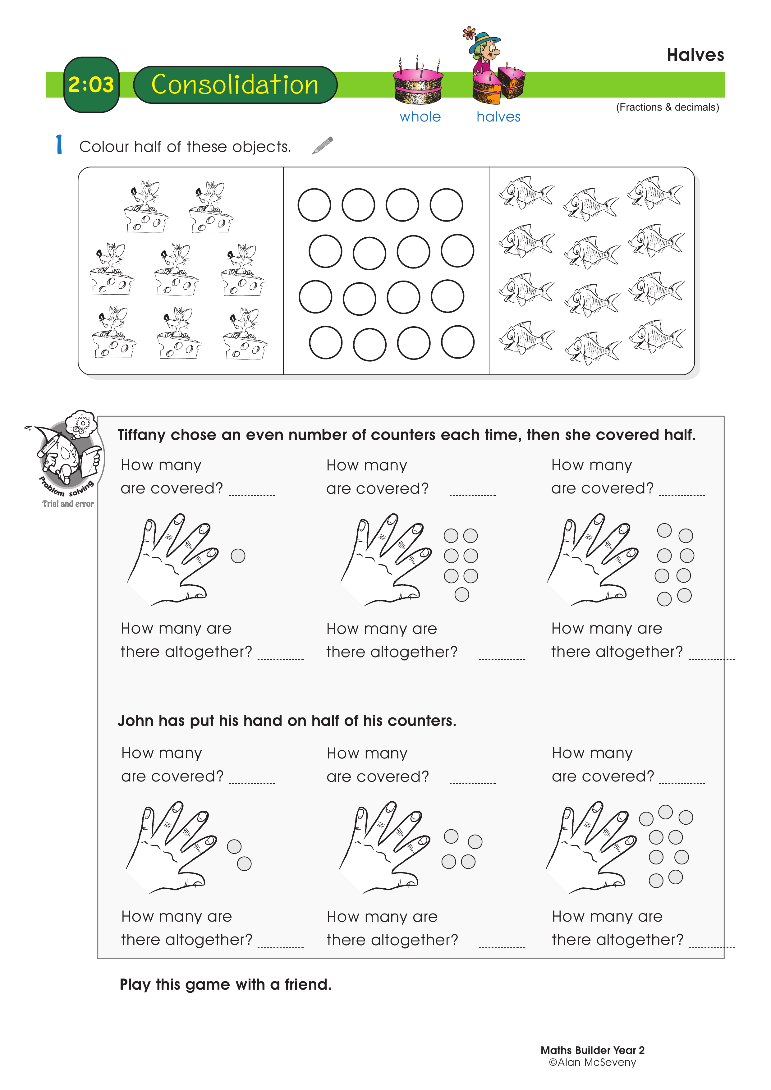 Halves — worksheet preview