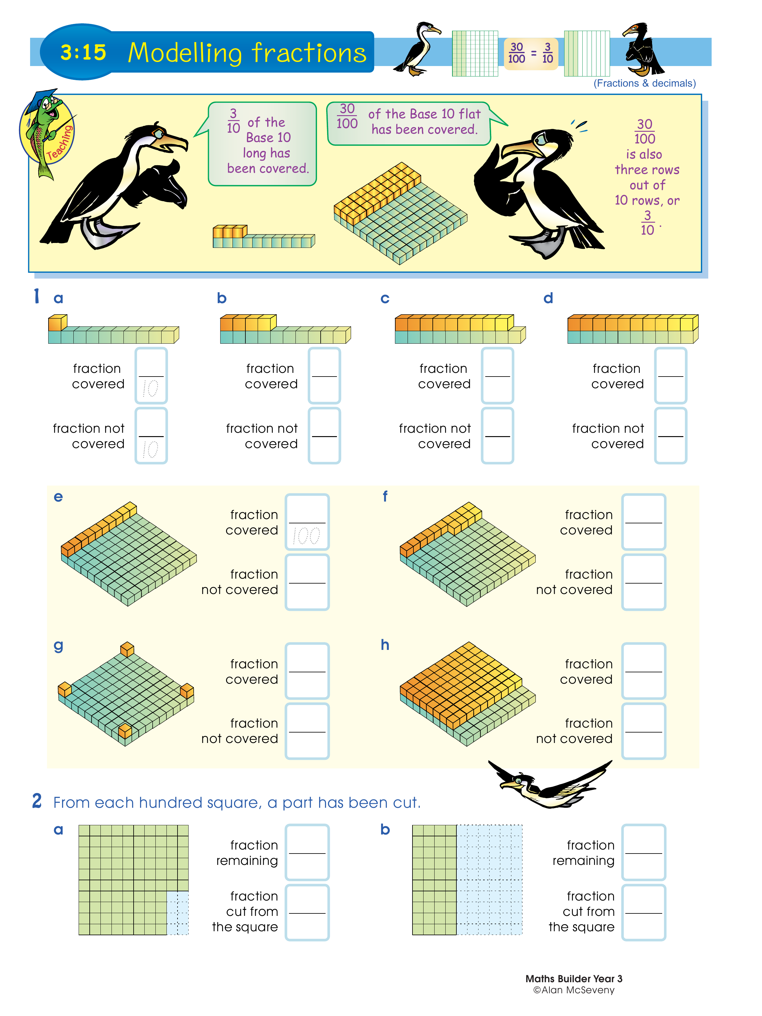 Modelling fractions — worksheet preview