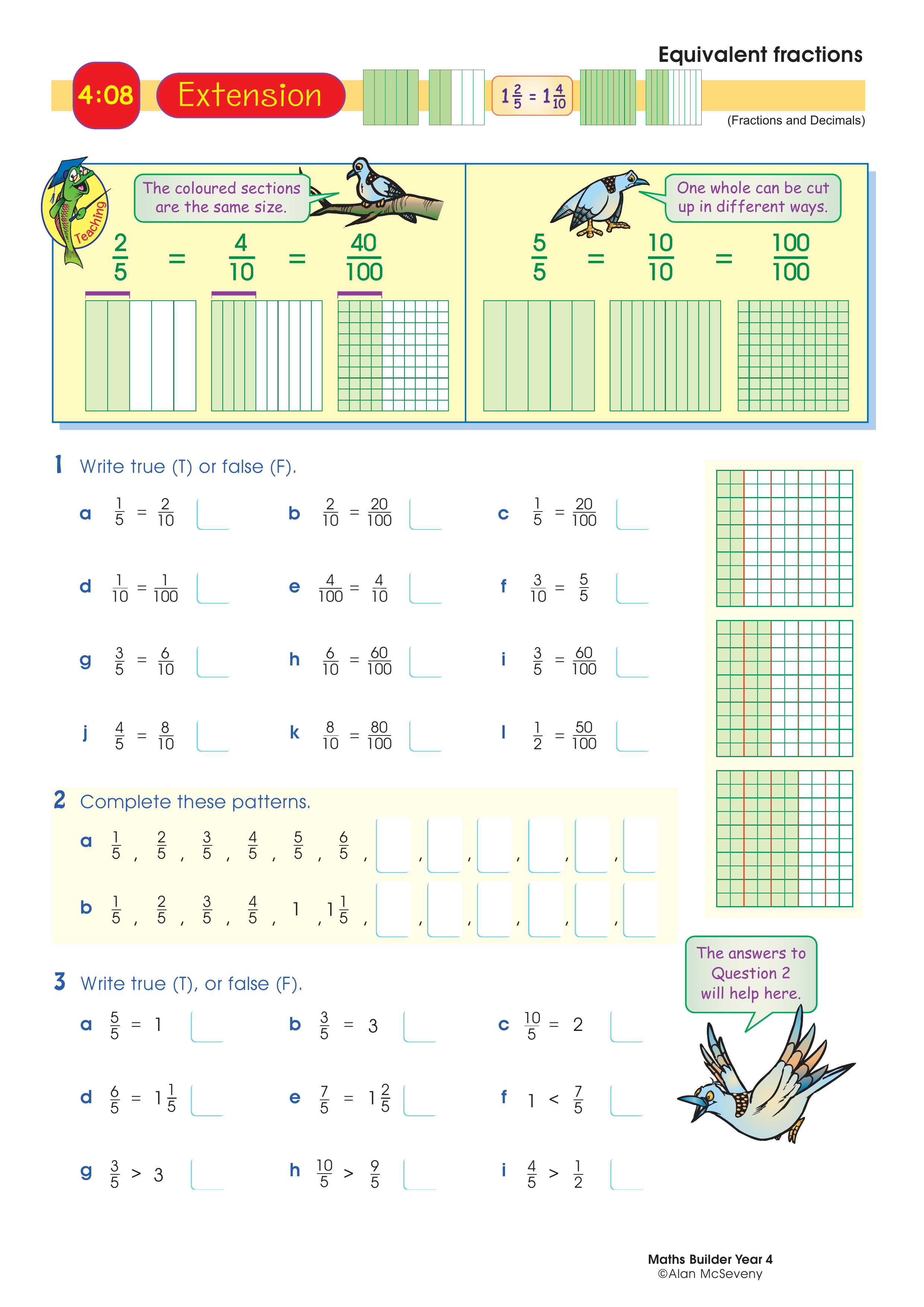 Equivalent fractions — worksheet preview