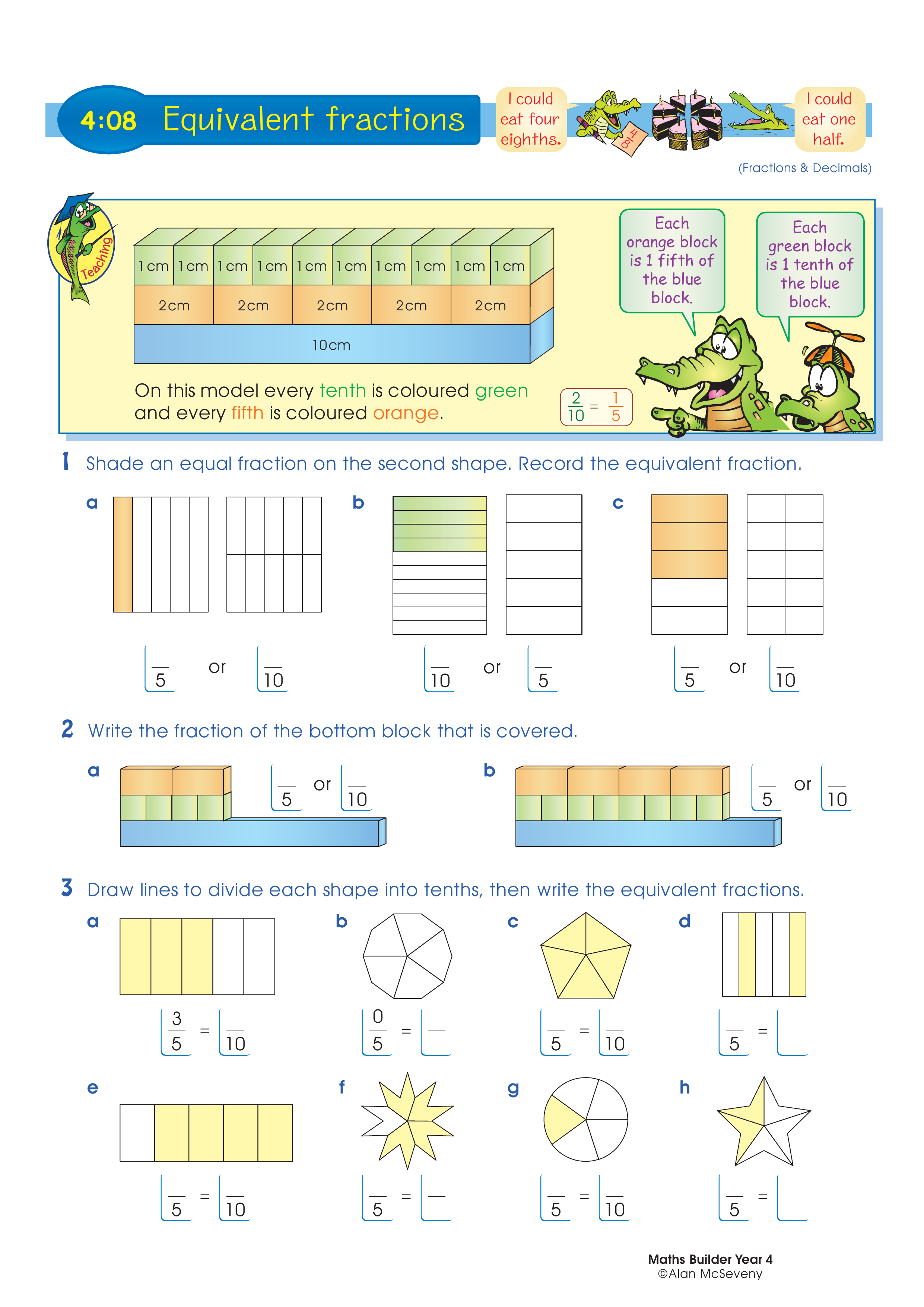 Equivalent fractions — worksheet preview