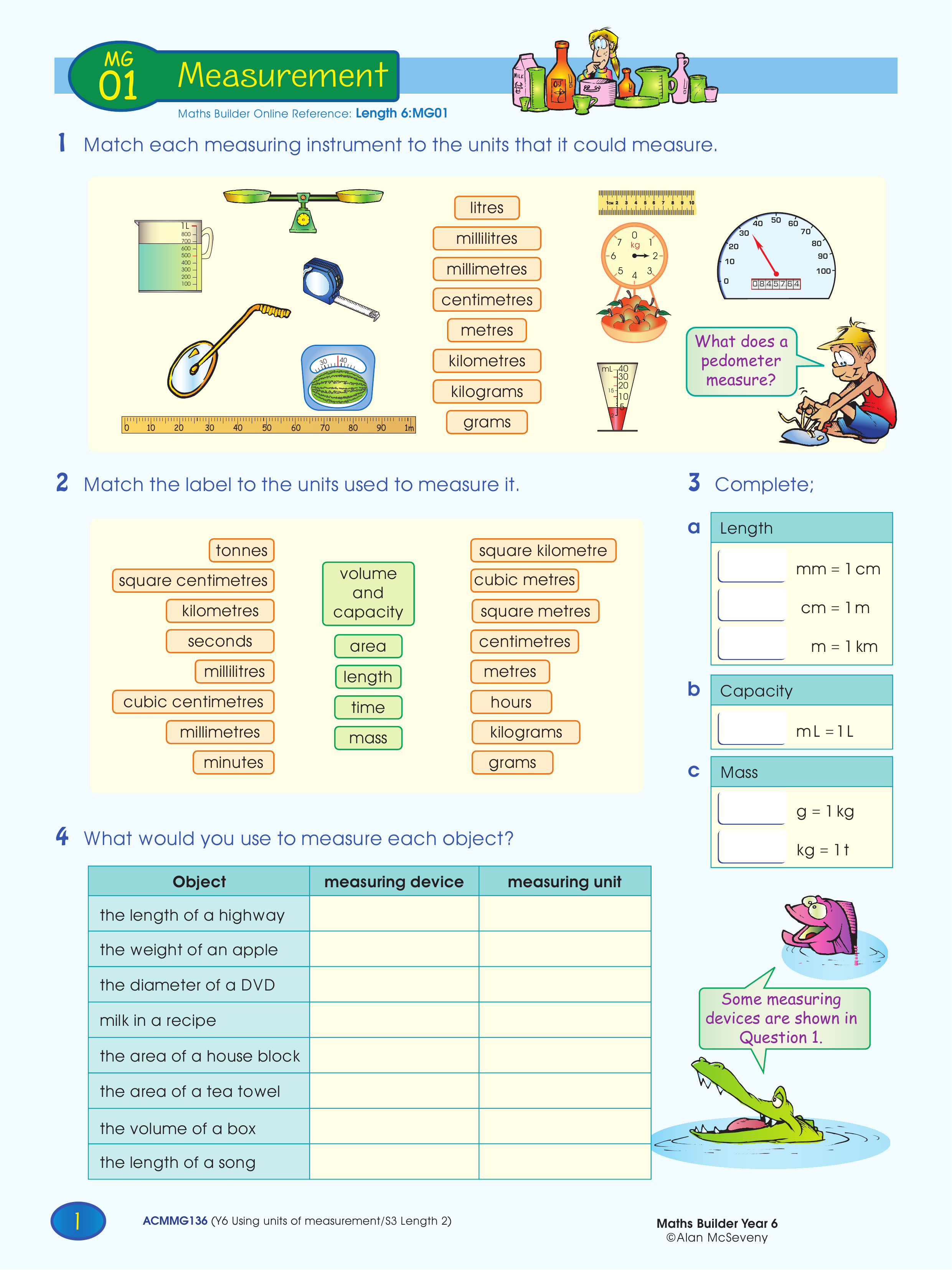 Measurement — worksheet preview