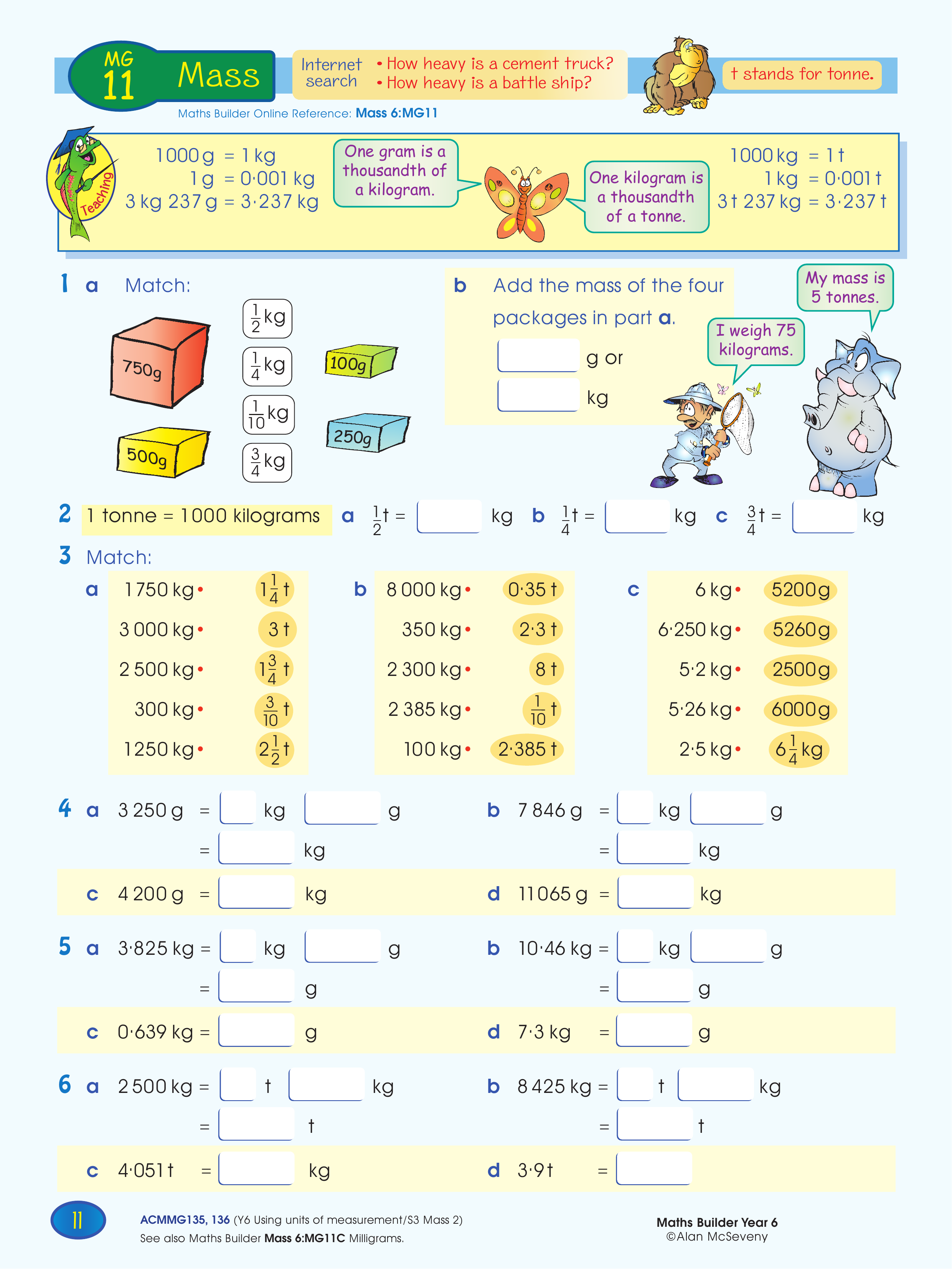 Mass — worksheet preview
