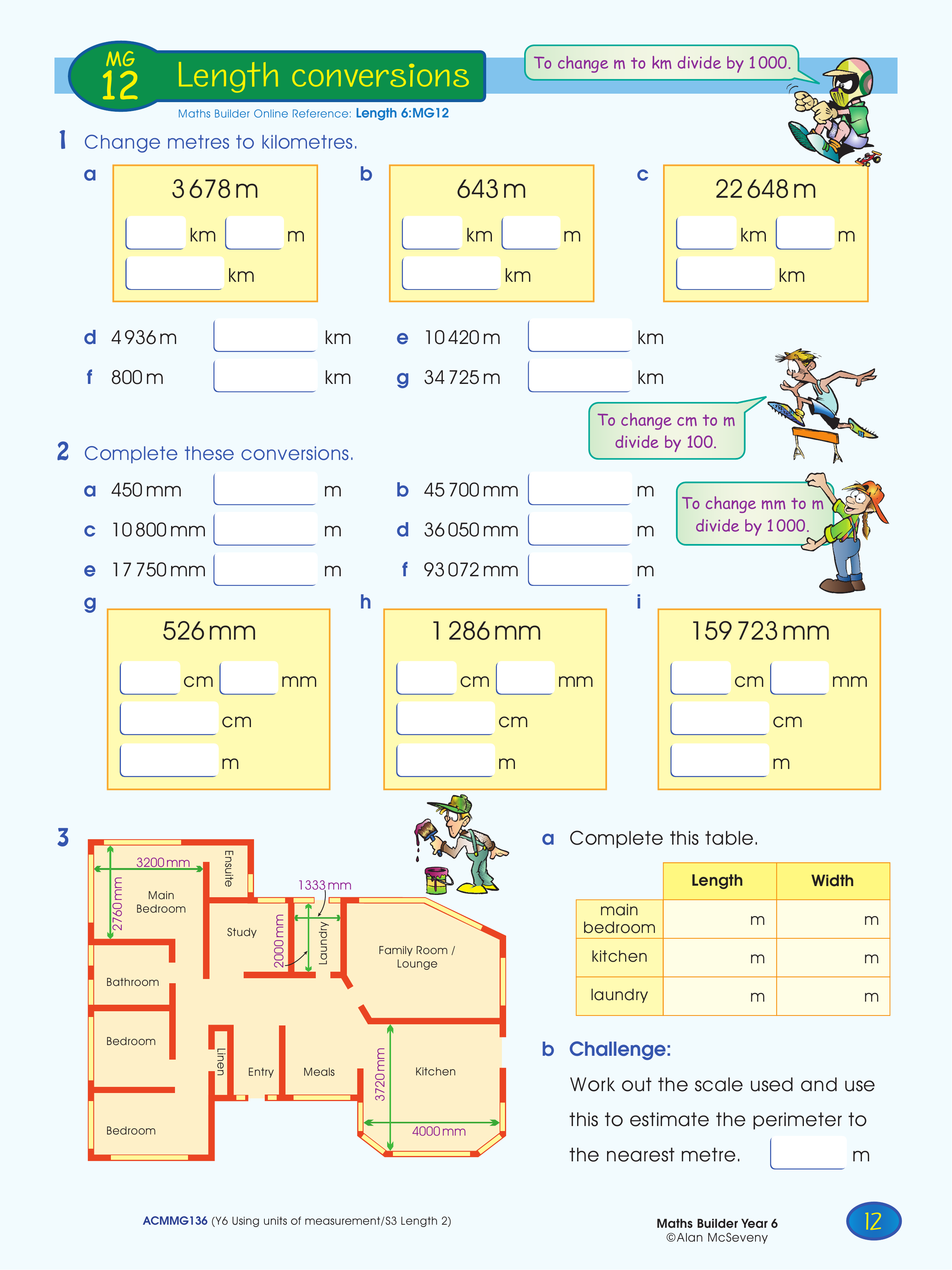 Length conversions — worksheet preview