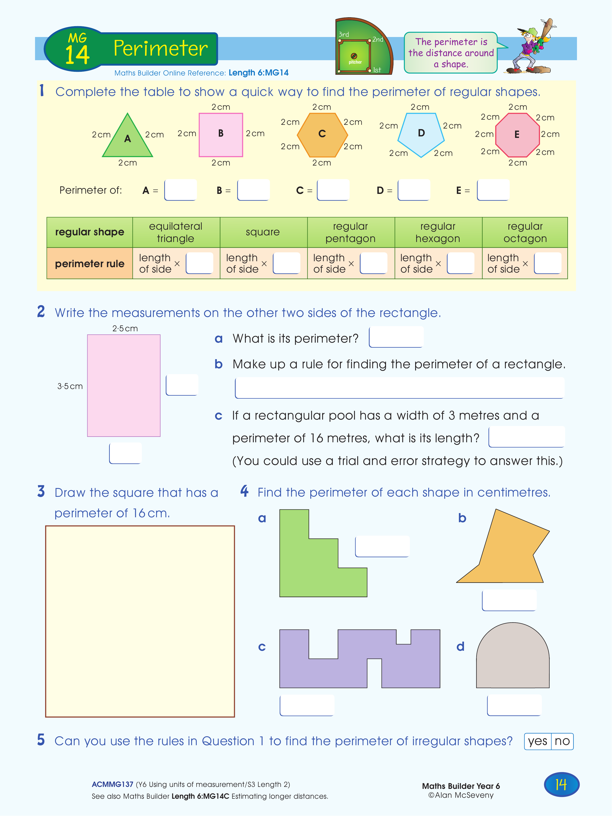 Perimeter — worksheet preview