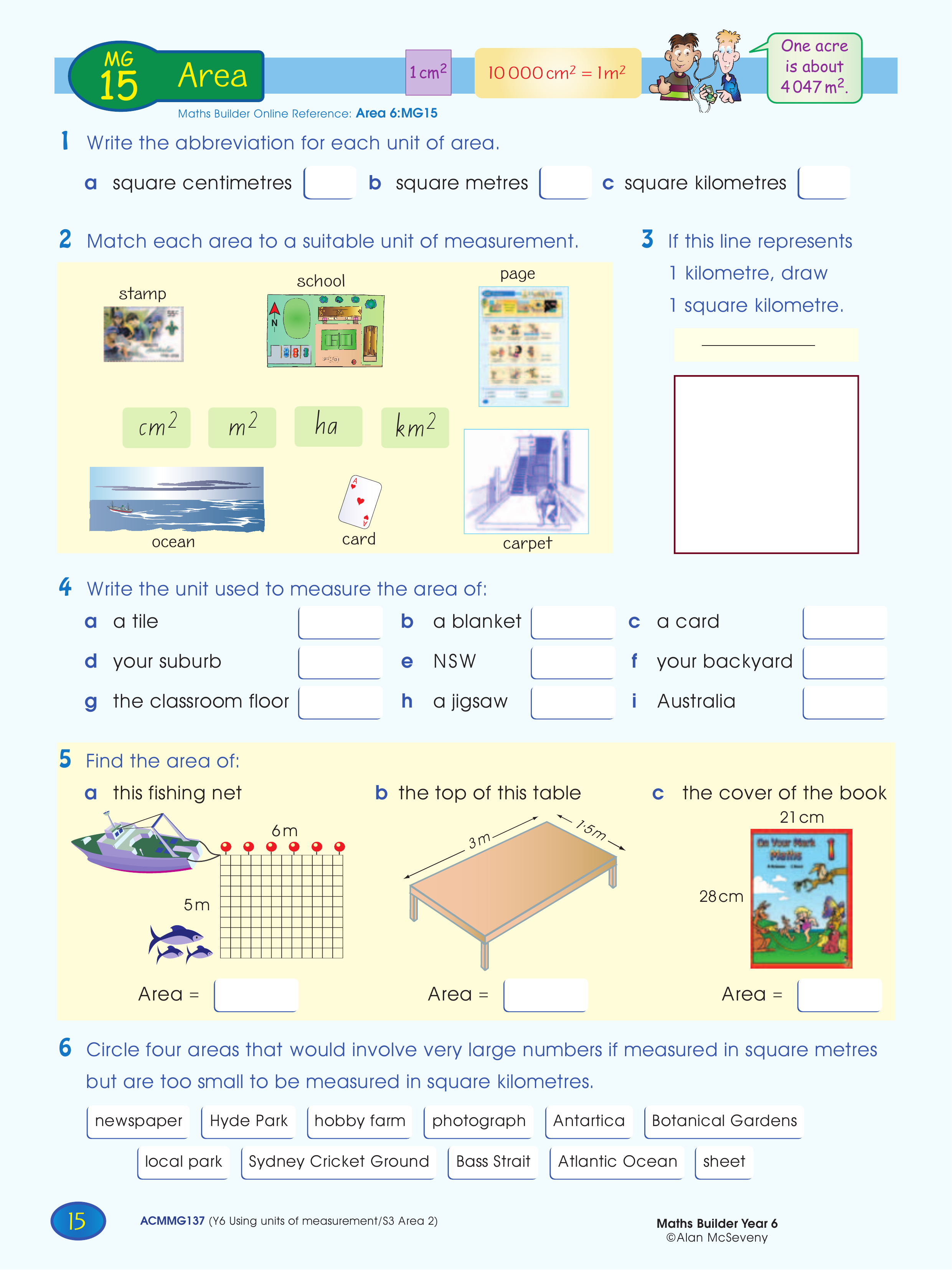 Area — worksheet preview