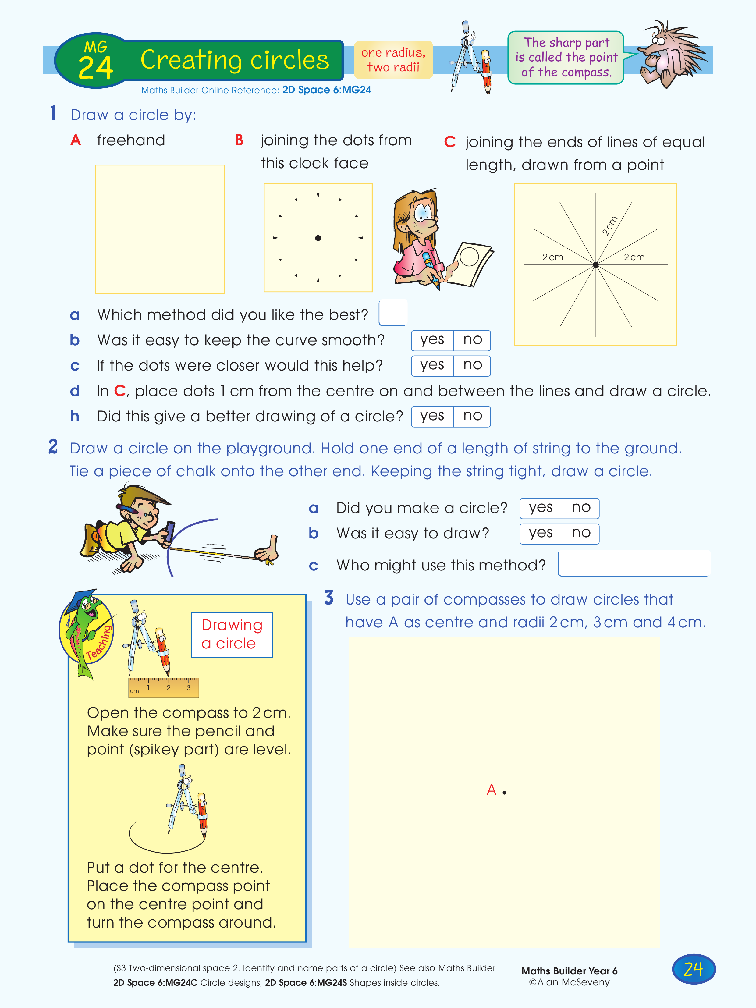 Creating circles — worksheet preview