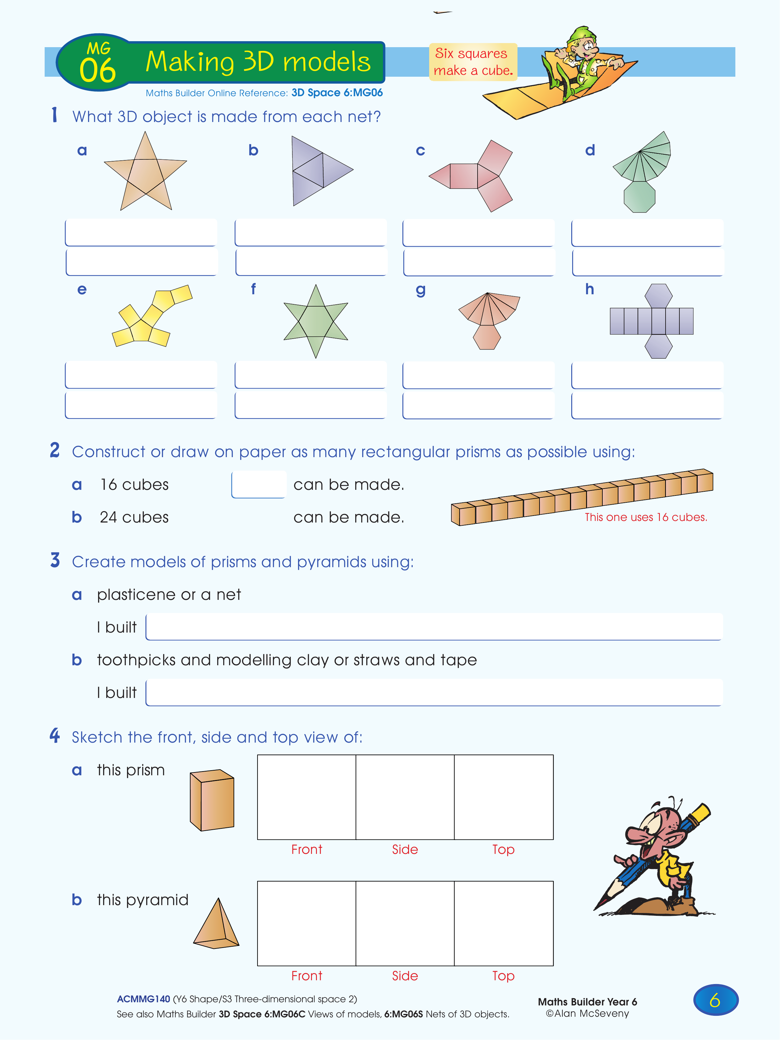 Making 3D models — worksheet preview