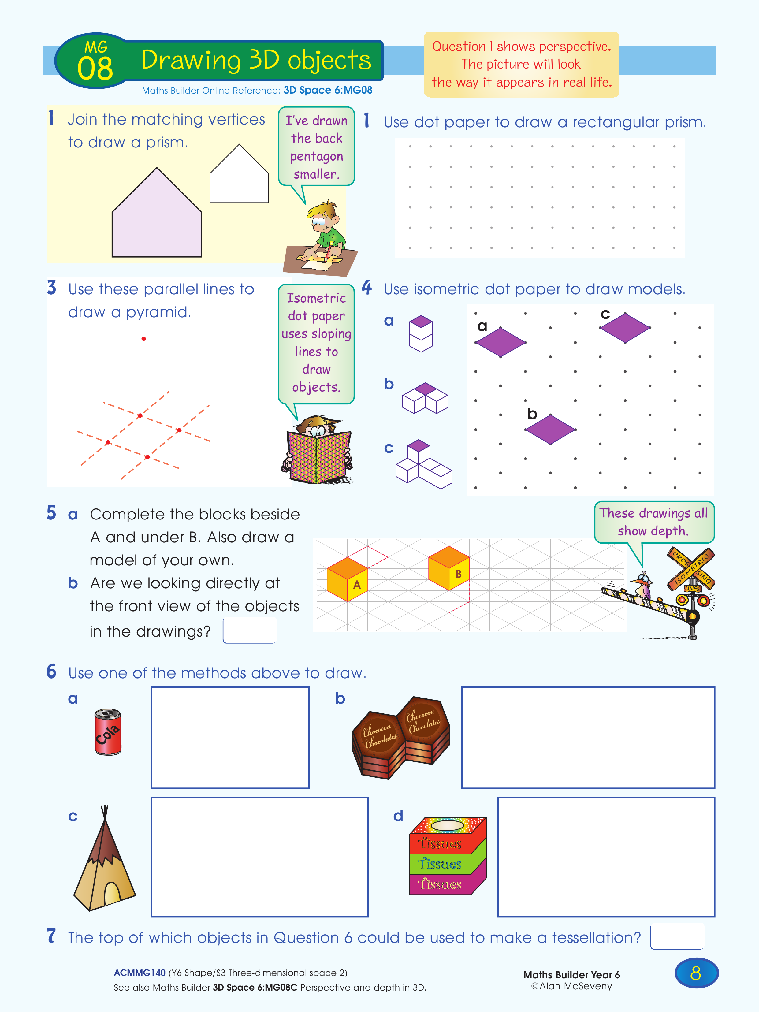 Drawing 3D objects — worksheet preview