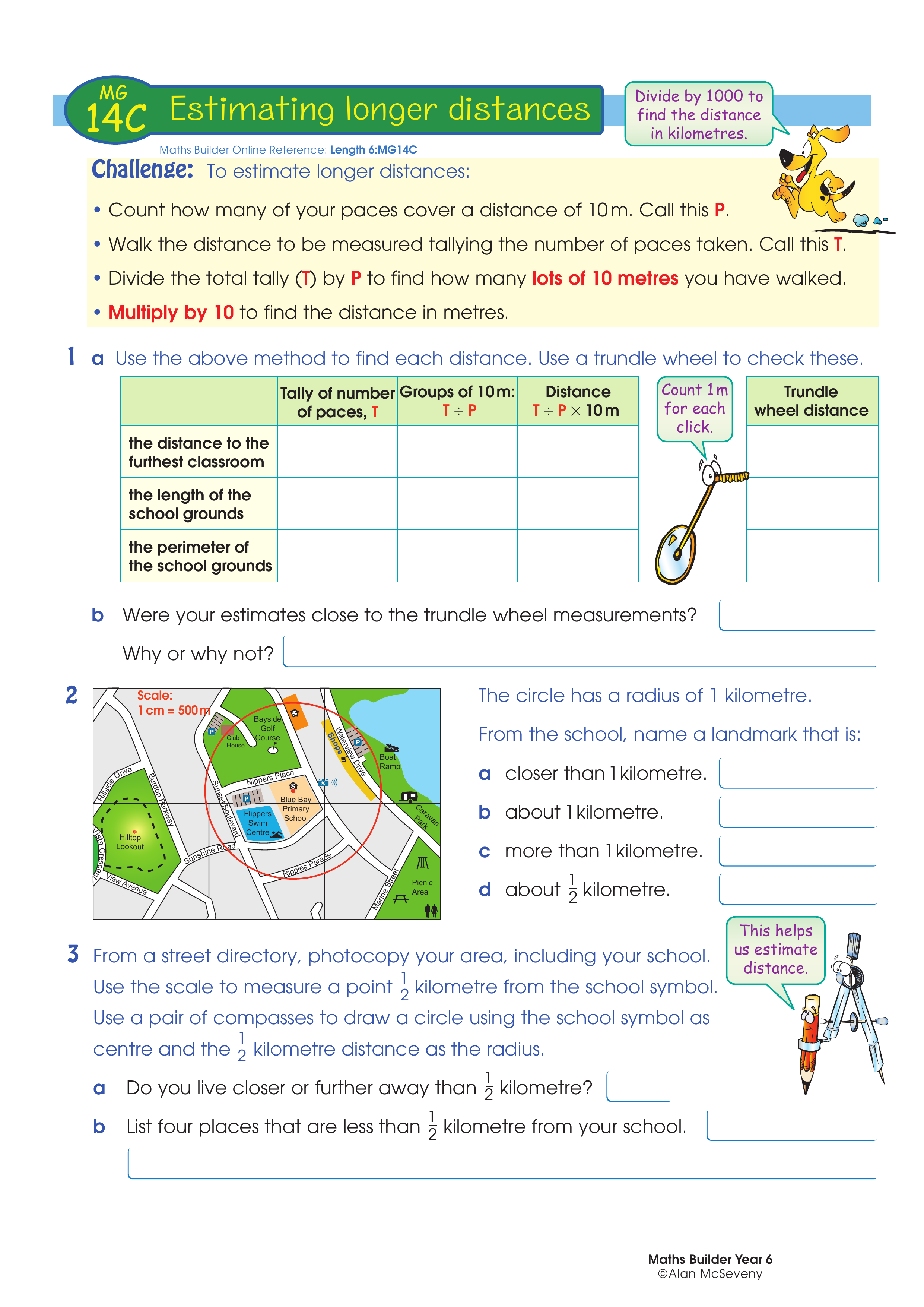 Clone of Estimating longer distances — worksheet preview