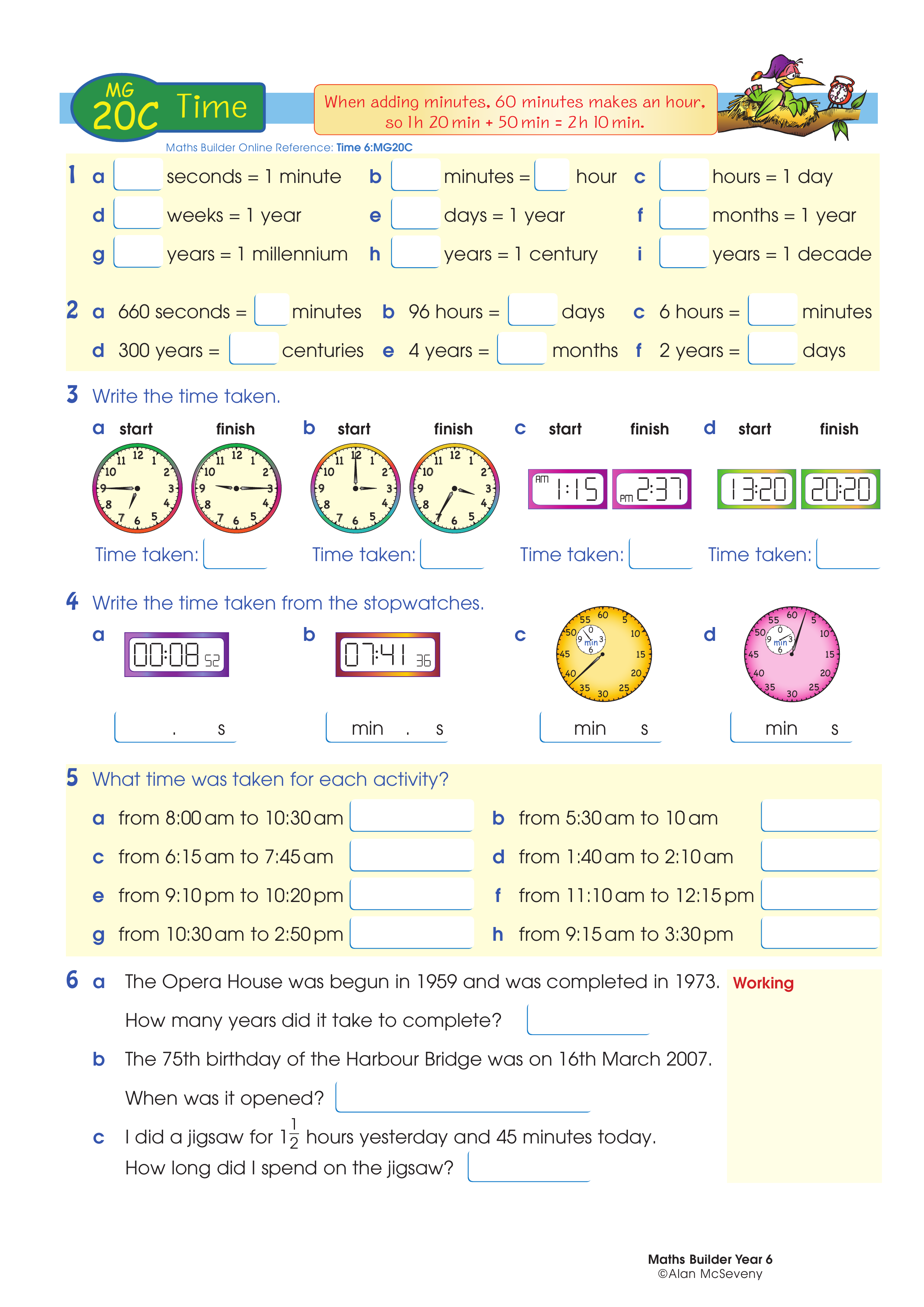 Time — worksheet preview