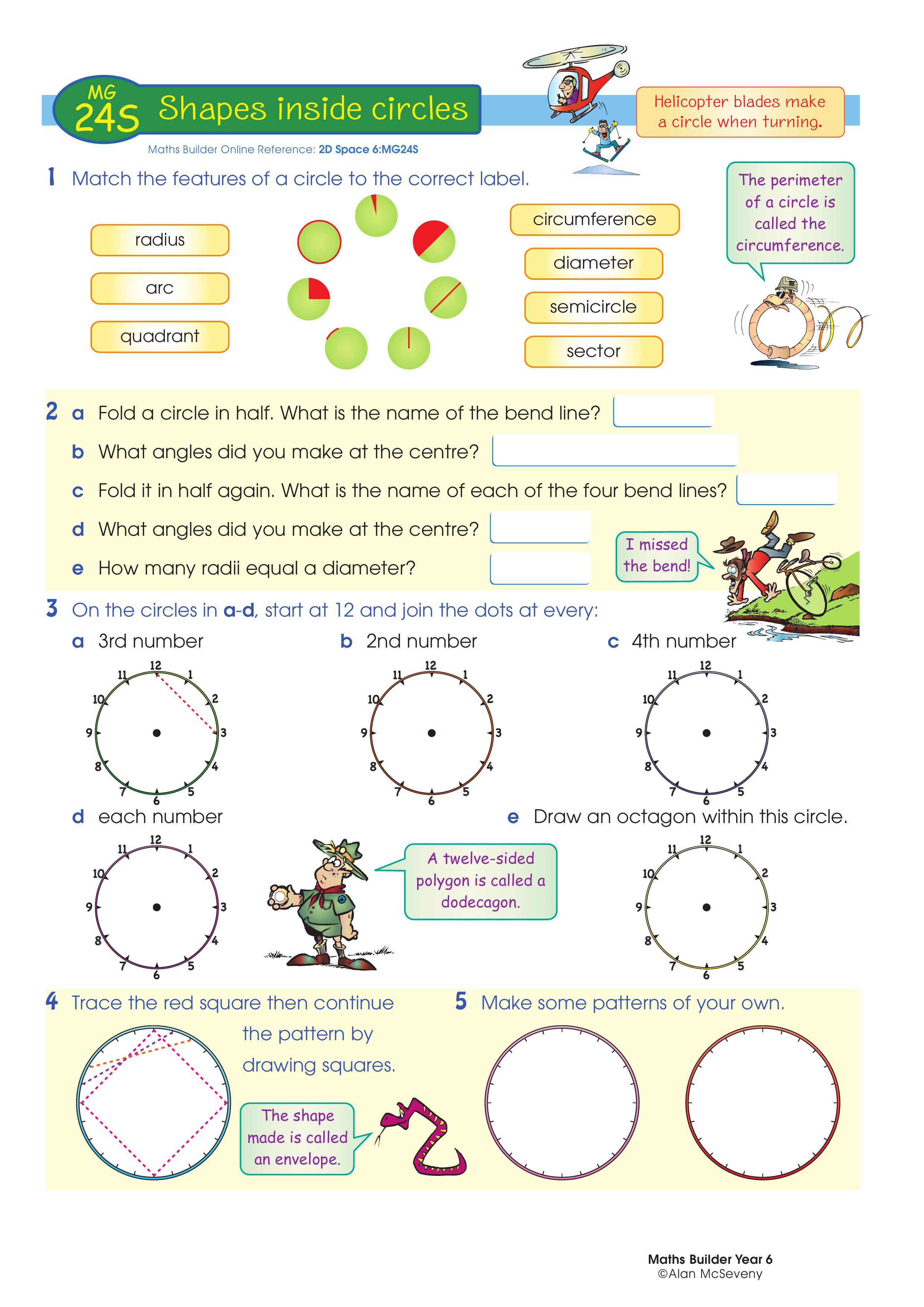 Shapes inside circles — worksheet preview