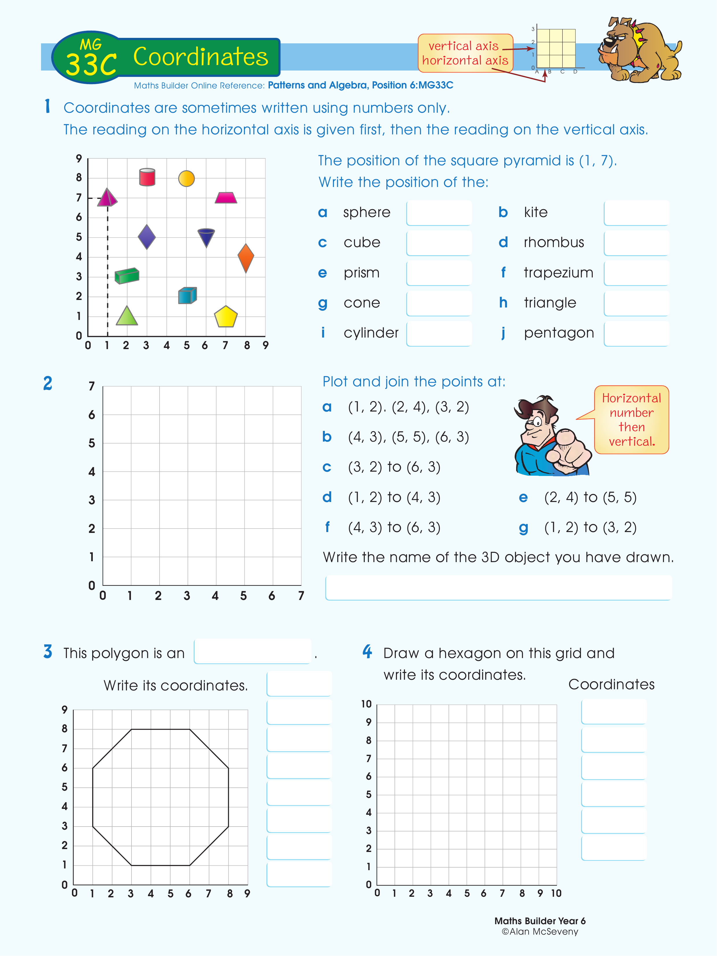 Coordinates — worksheet preview