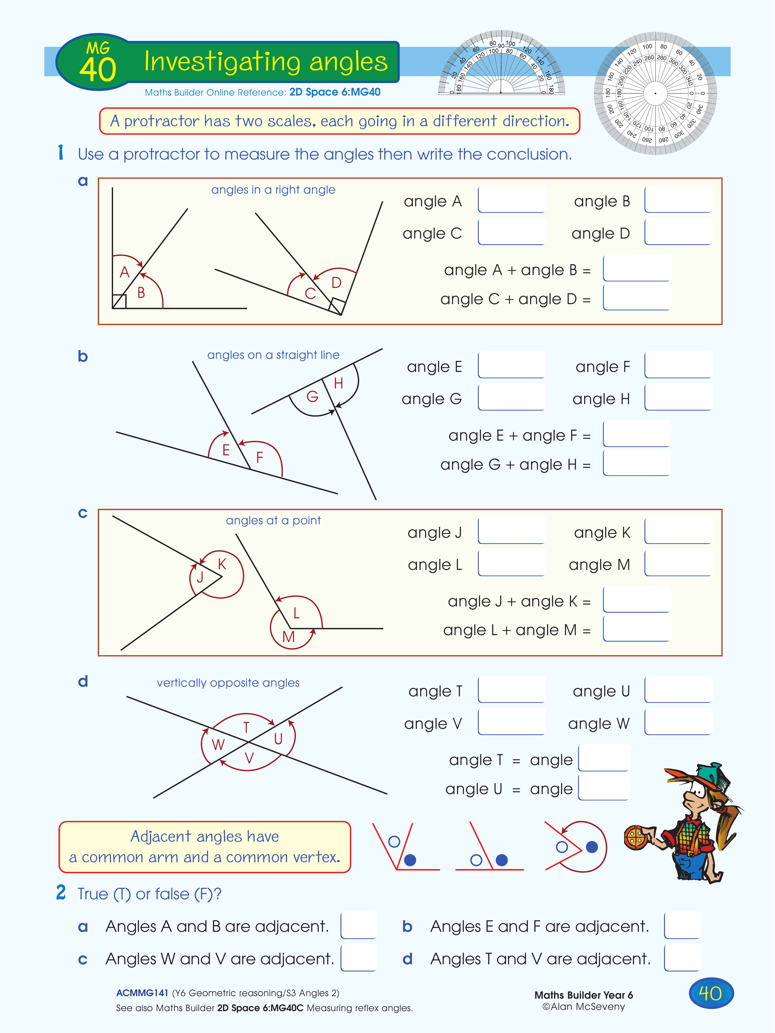 Investigating angles — worksheet preview