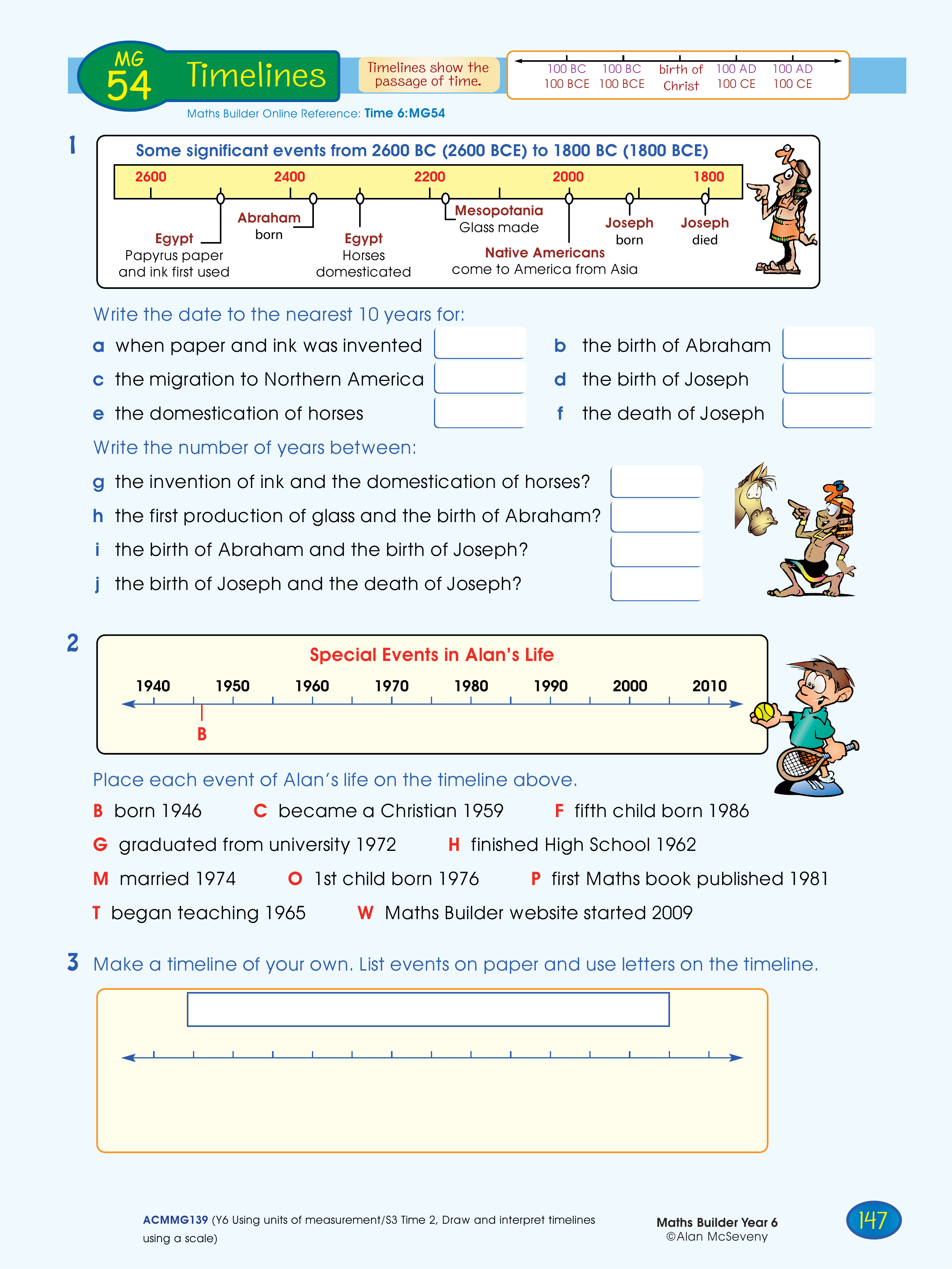Timelines — worksheet preview
