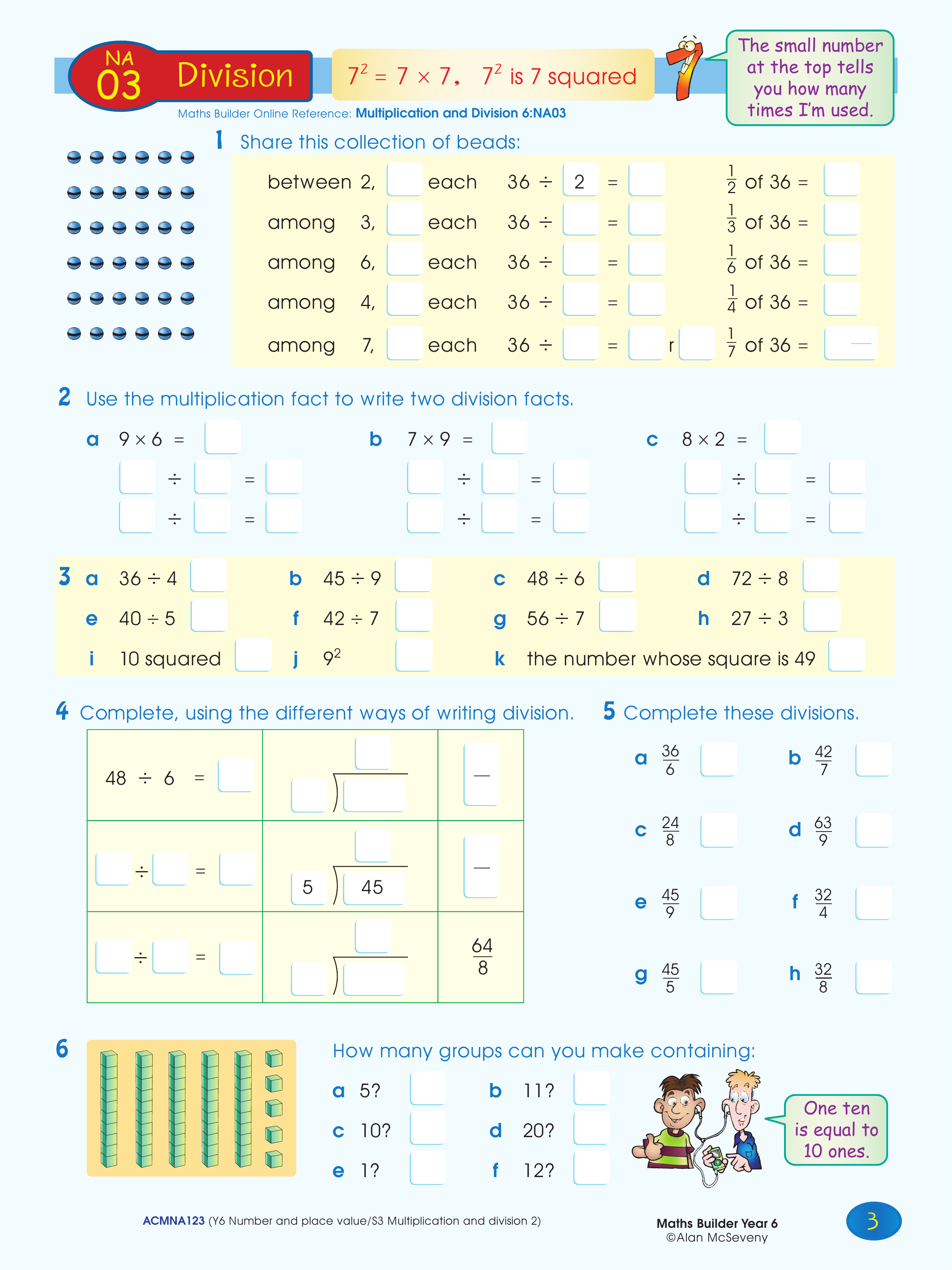 Division — worksheet preview