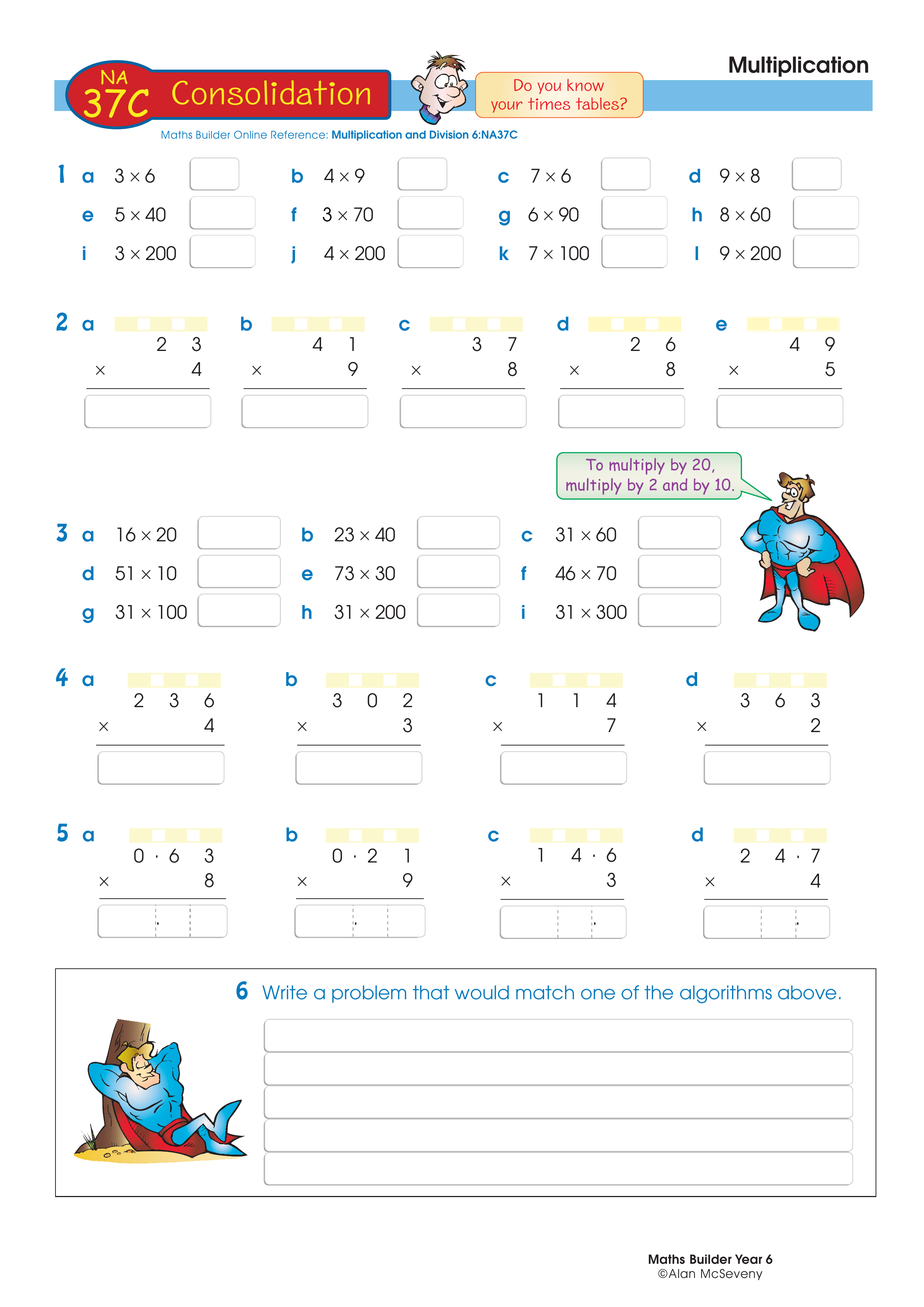 Multiplication — worksheet preview