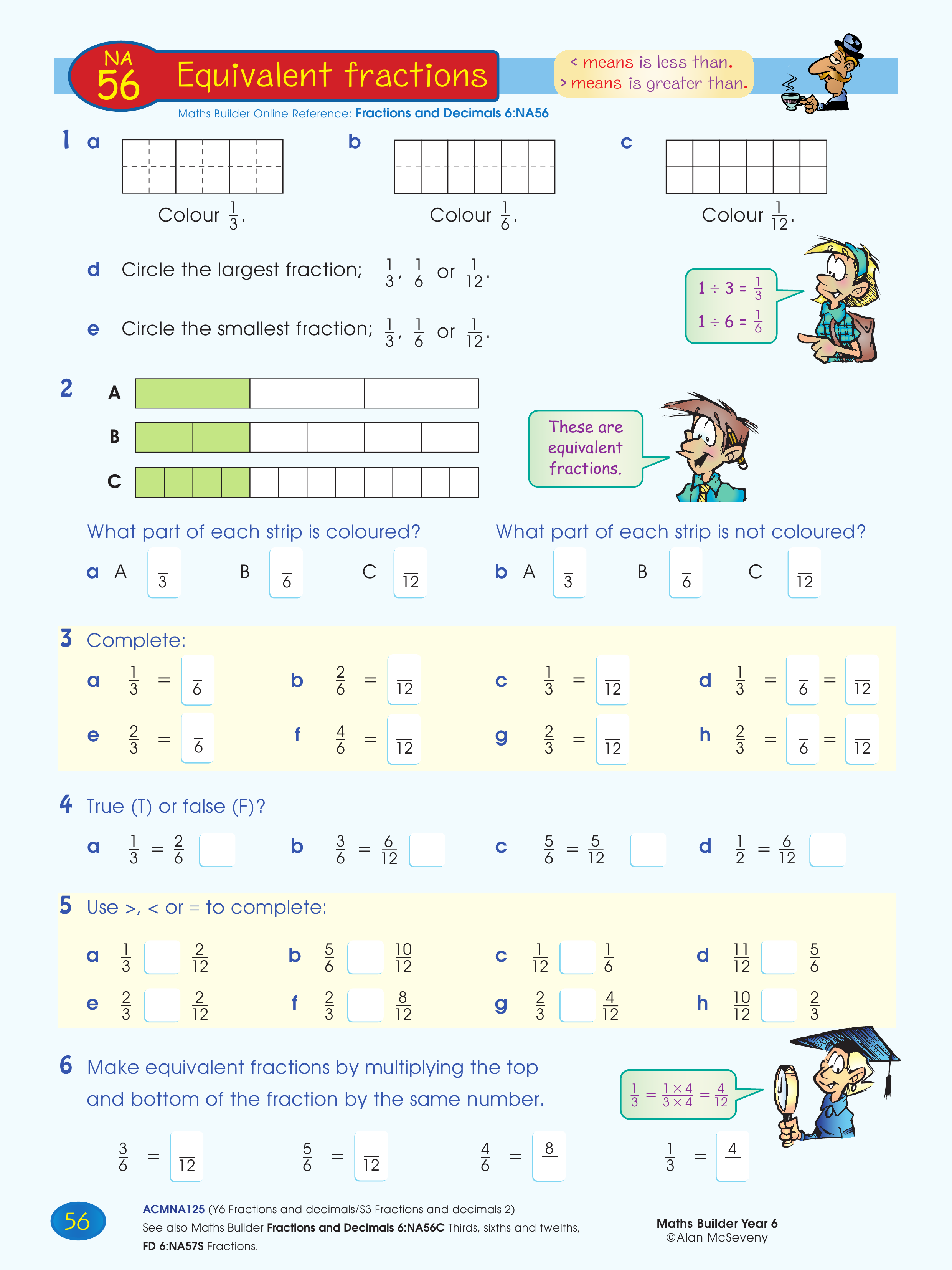 Equivalent fractions — worksheet preview