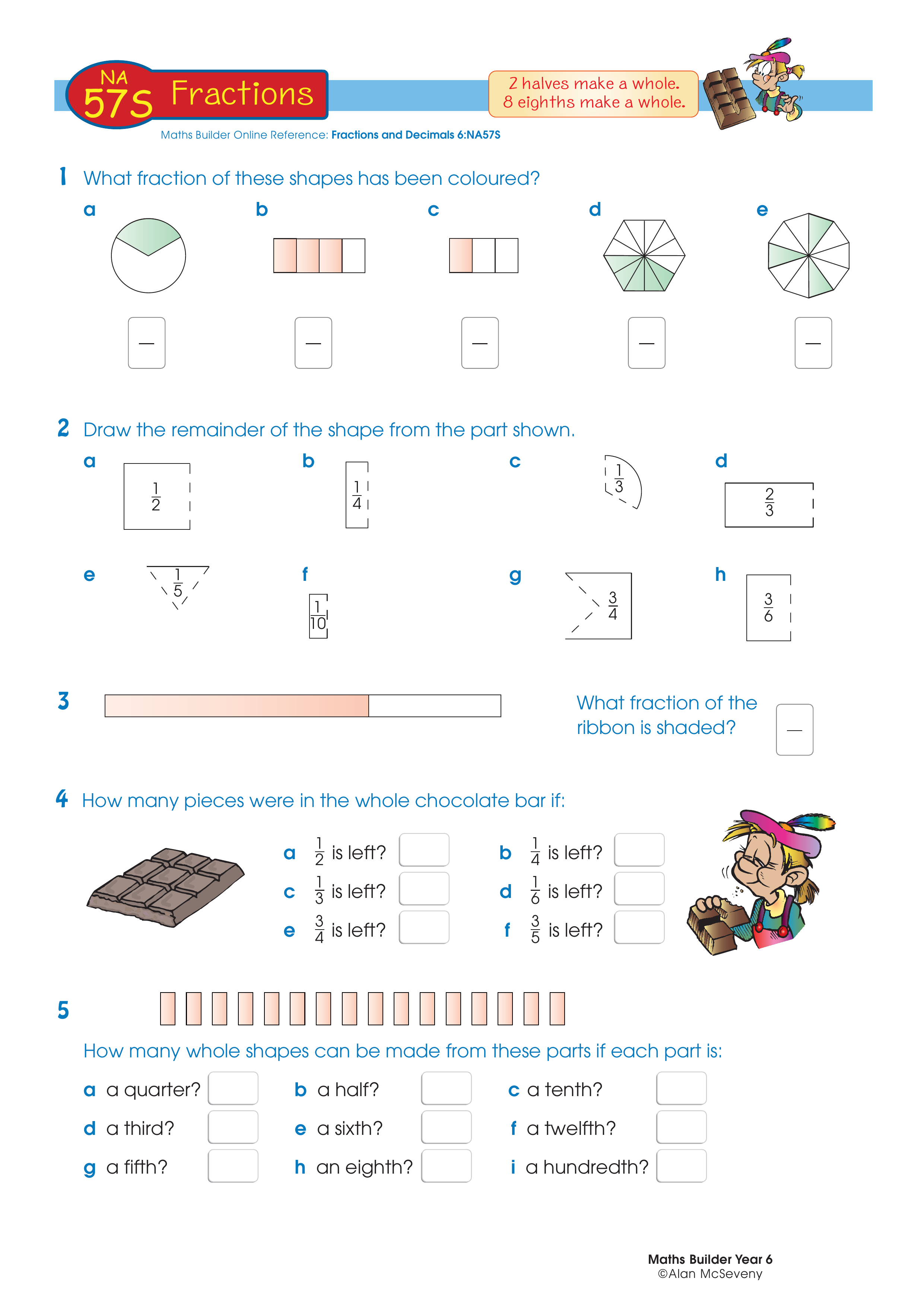 Fractions — worksheet preview