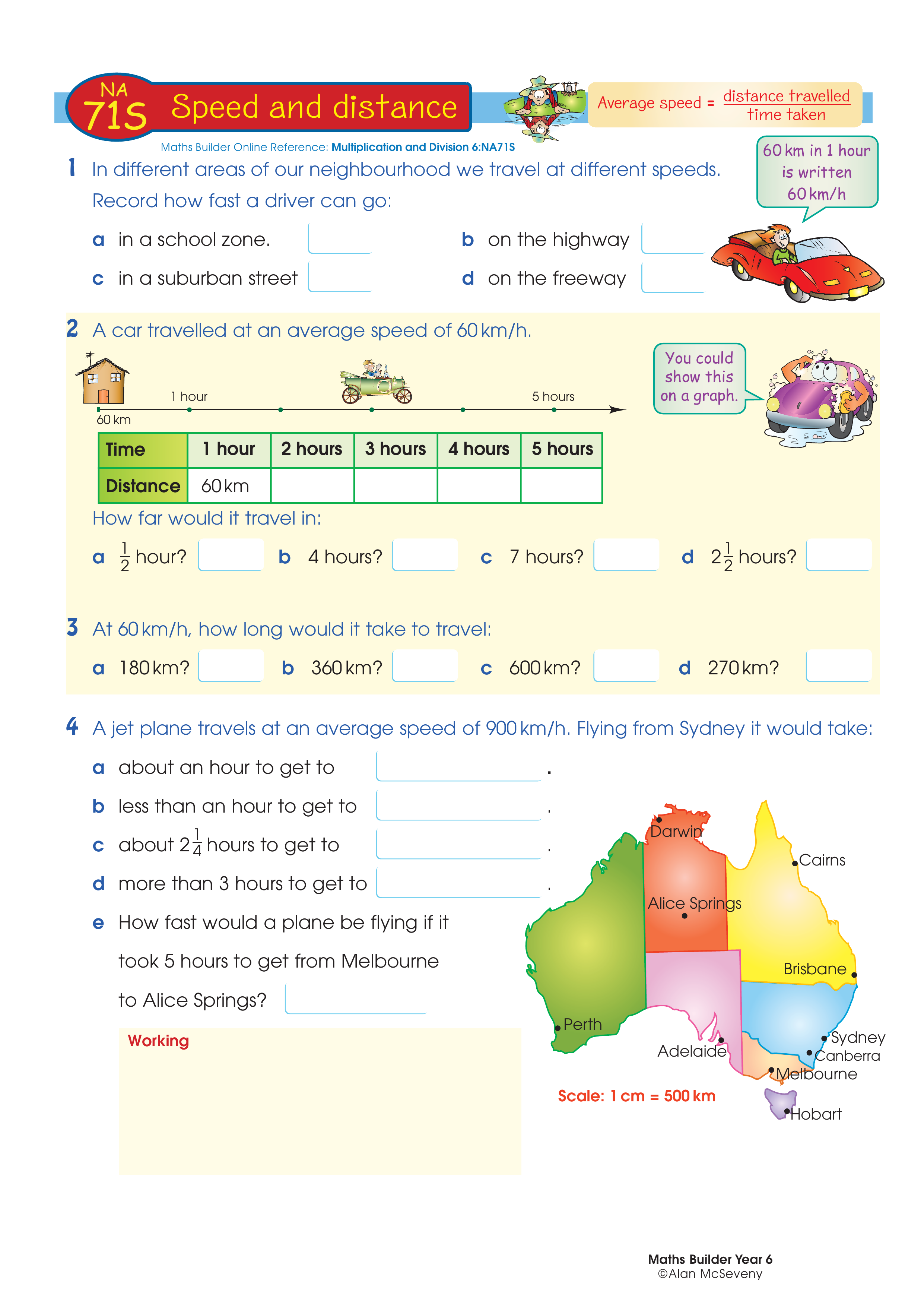 Speed and distance — worksheet preview