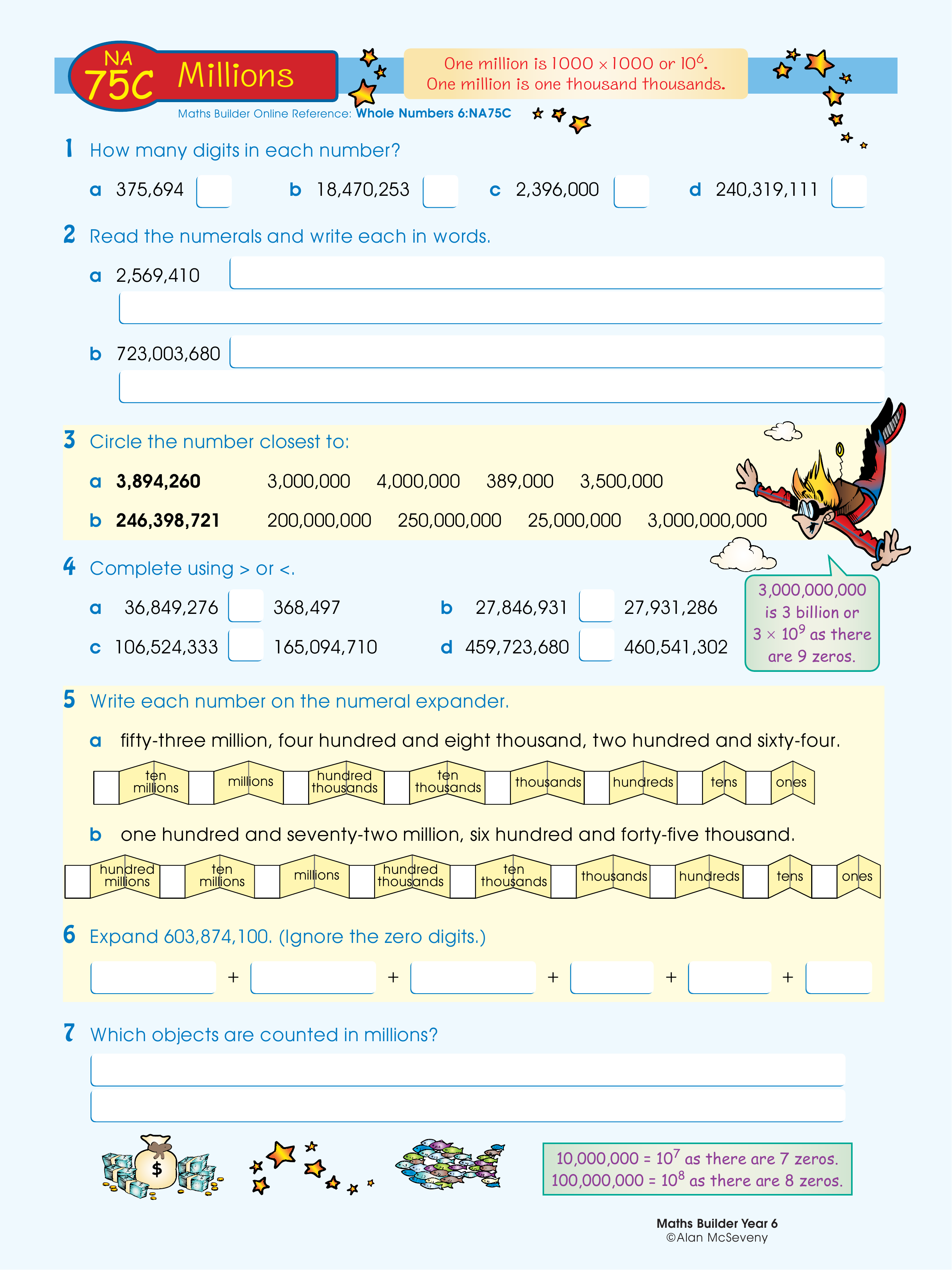 Millions — worksheet preview