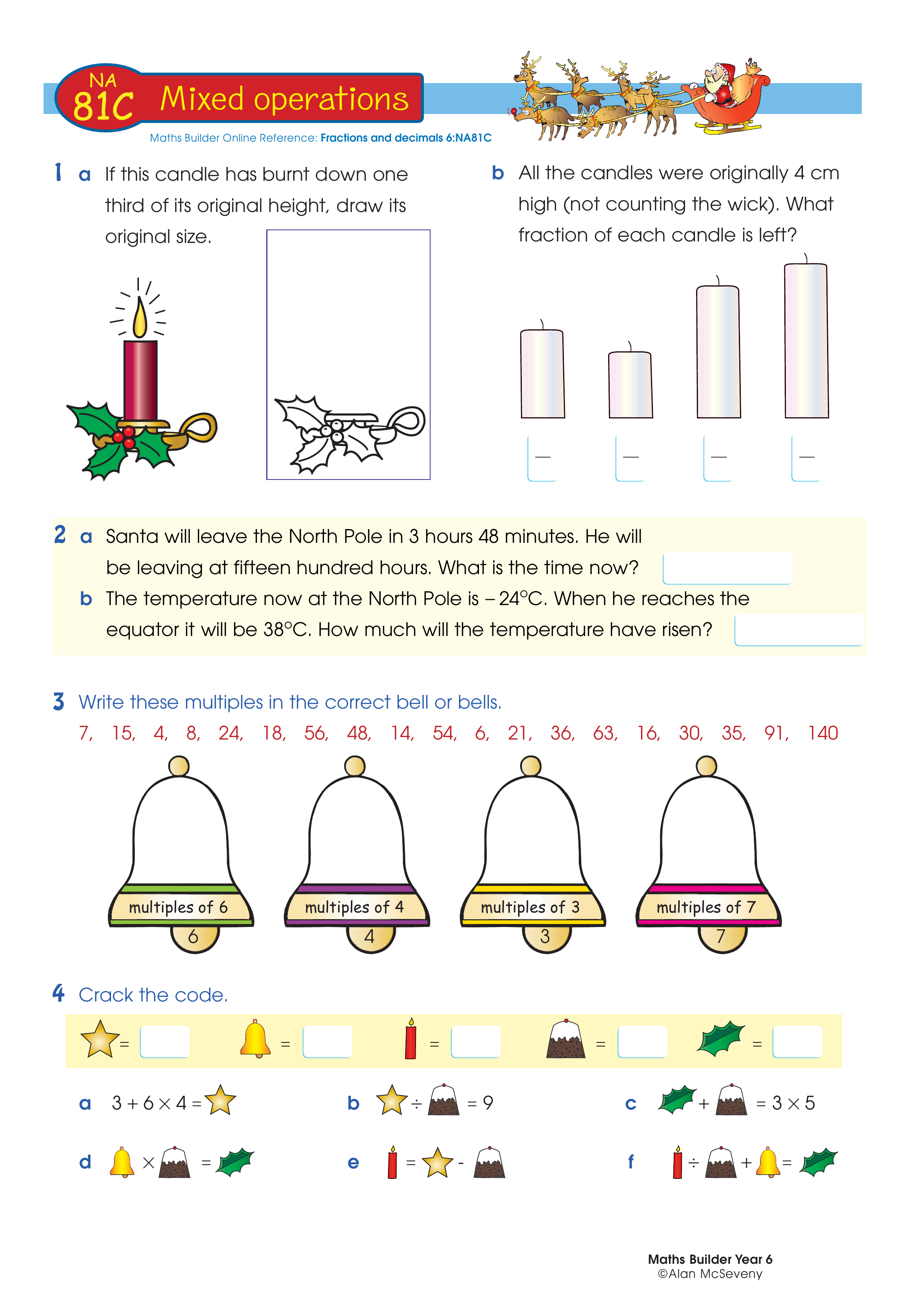 Mixed operations — worksheet preview