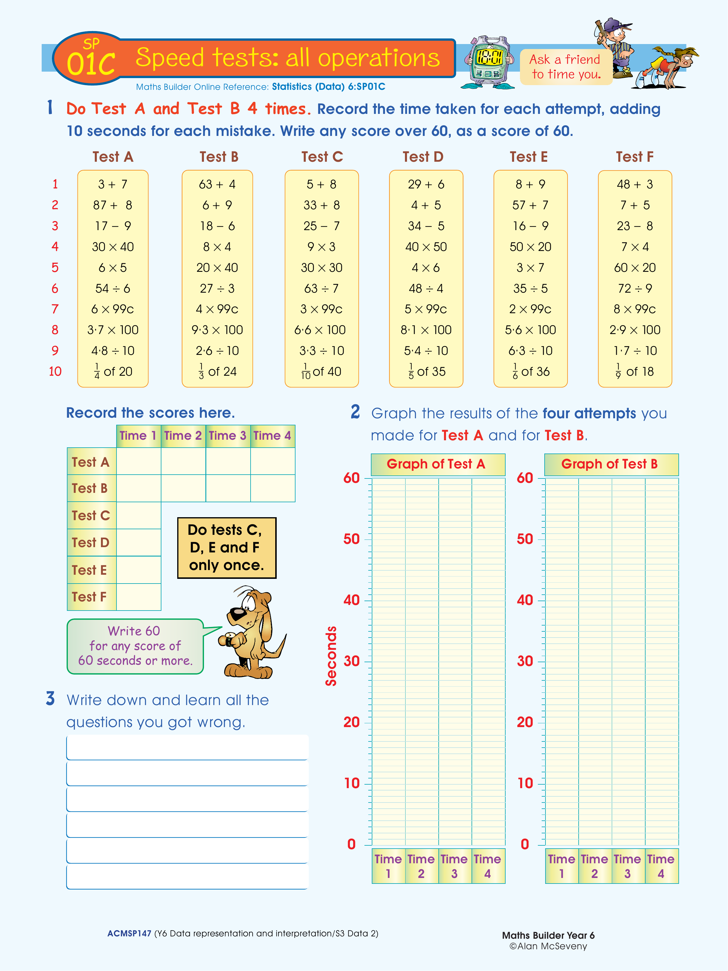Speed tests: all operations — worksheet preview