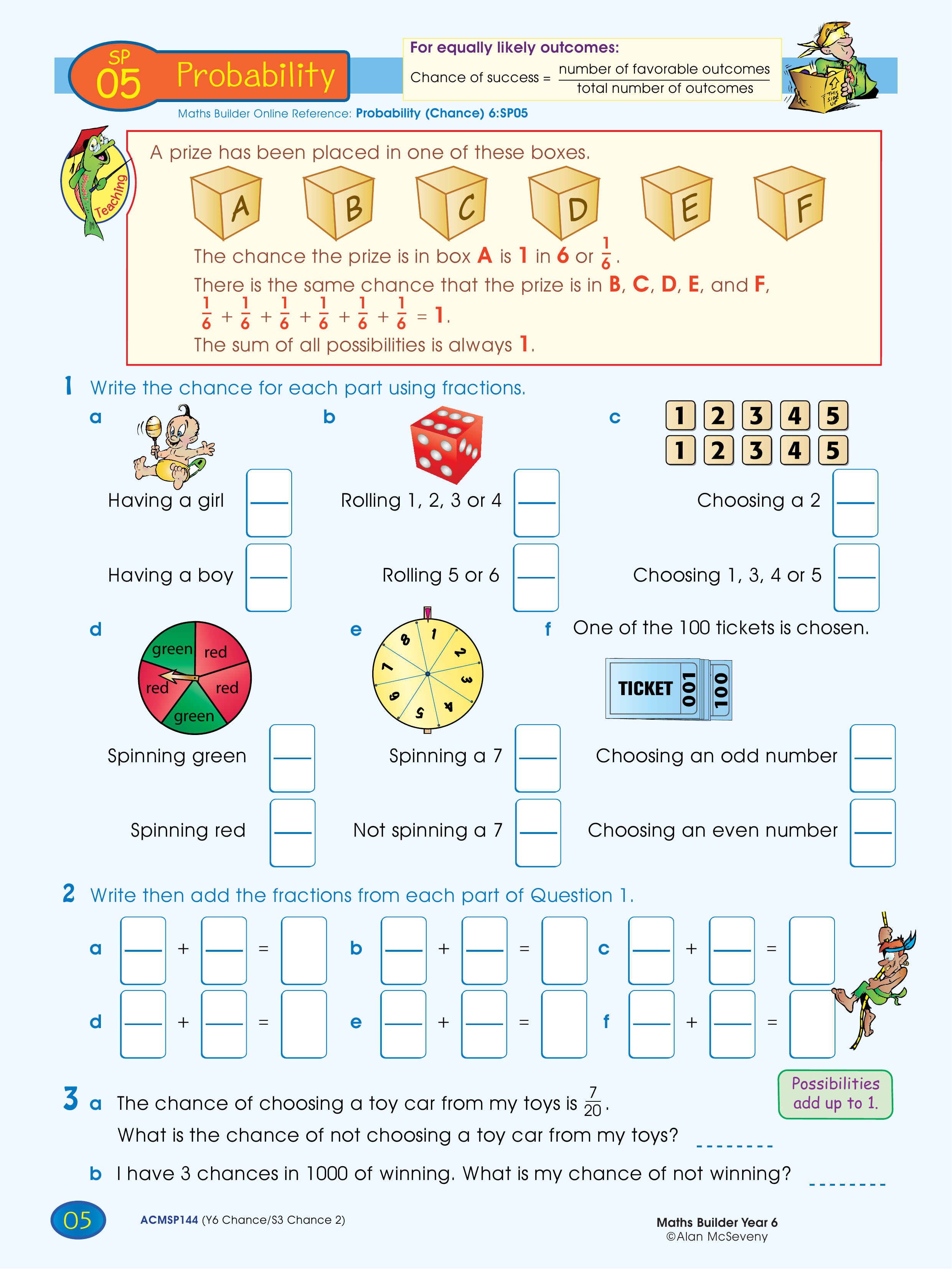 Probability — worksheet preview