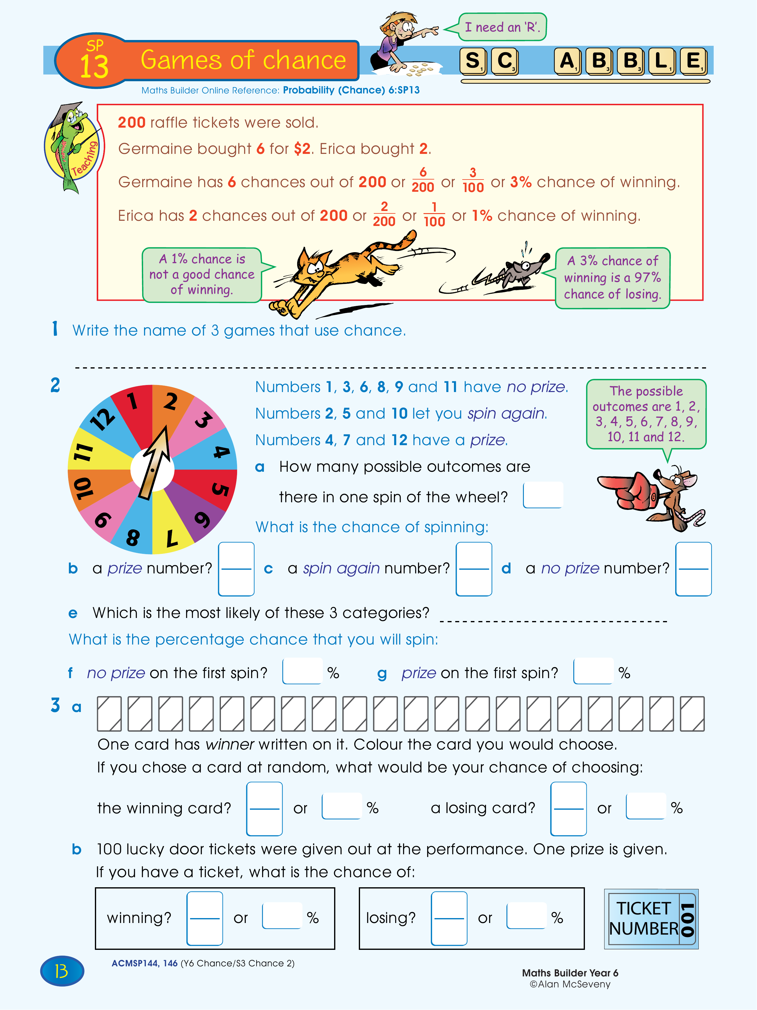 Games of chance — worksheet preview