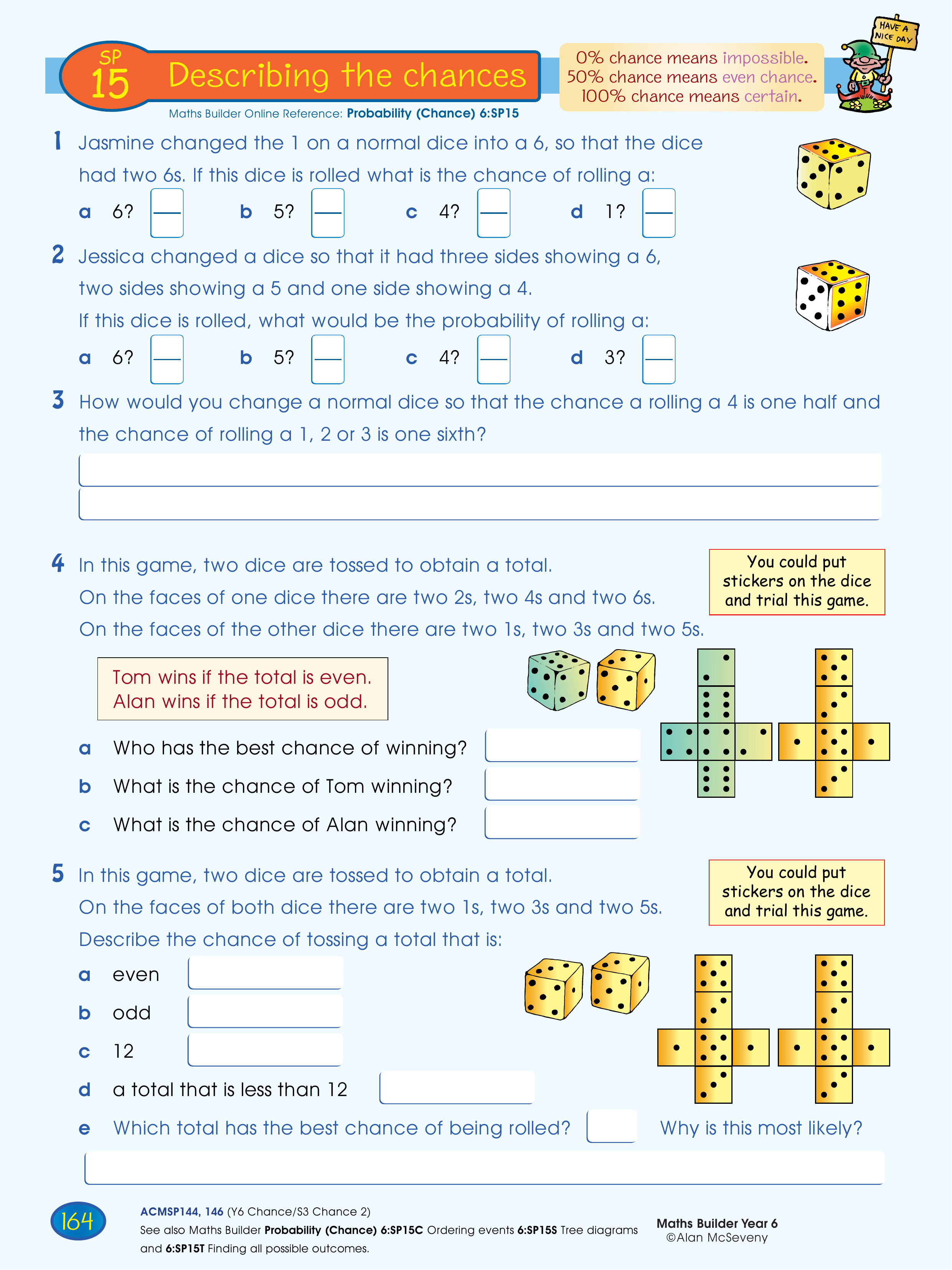 Describing the chances — worksheet preview