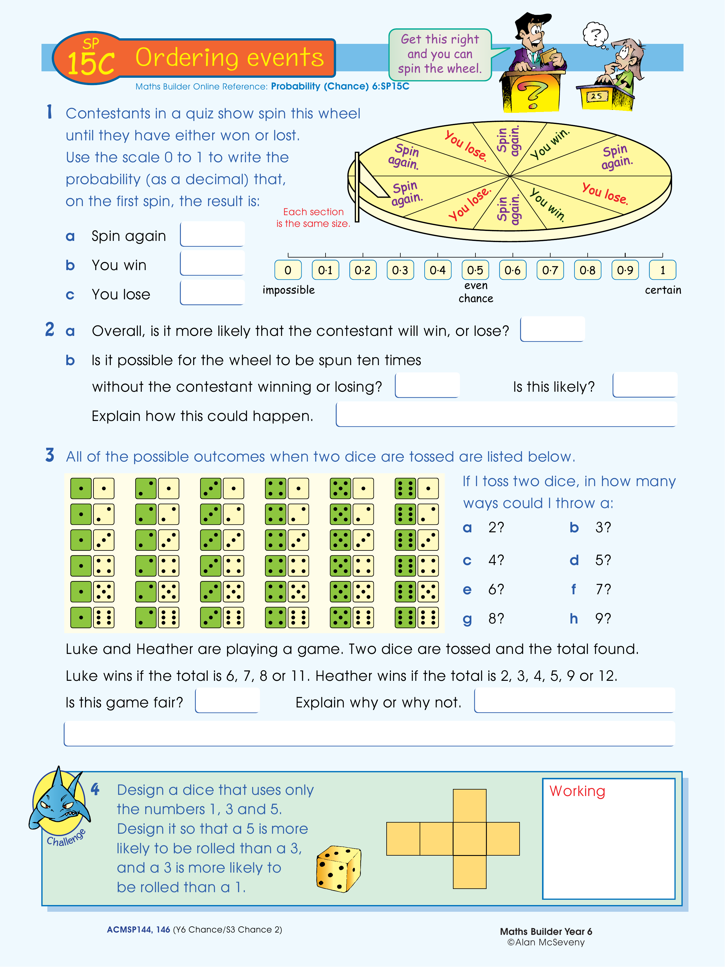 Ordering events — worksheet preview