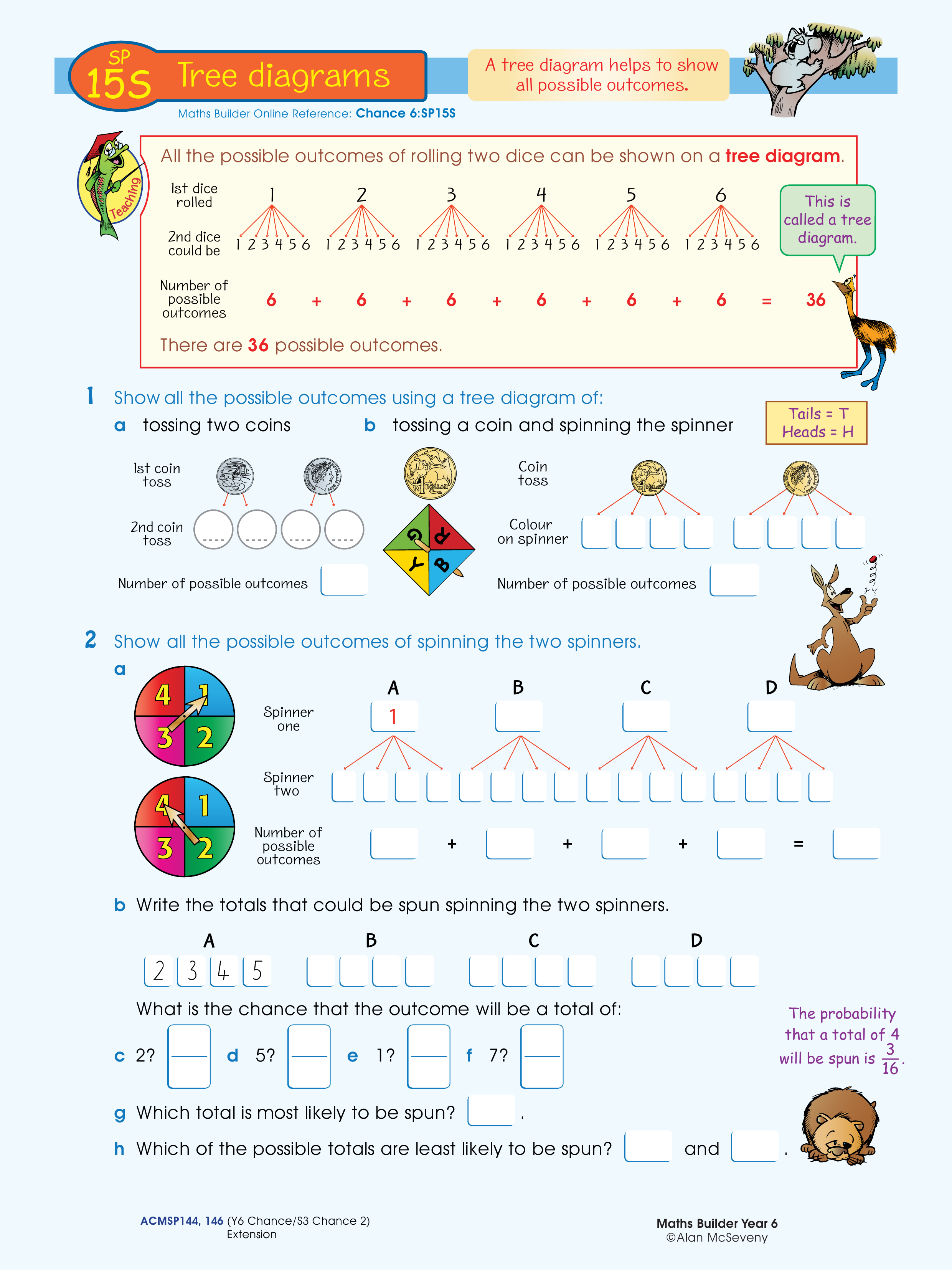 Tree diagrams — worksheet preview