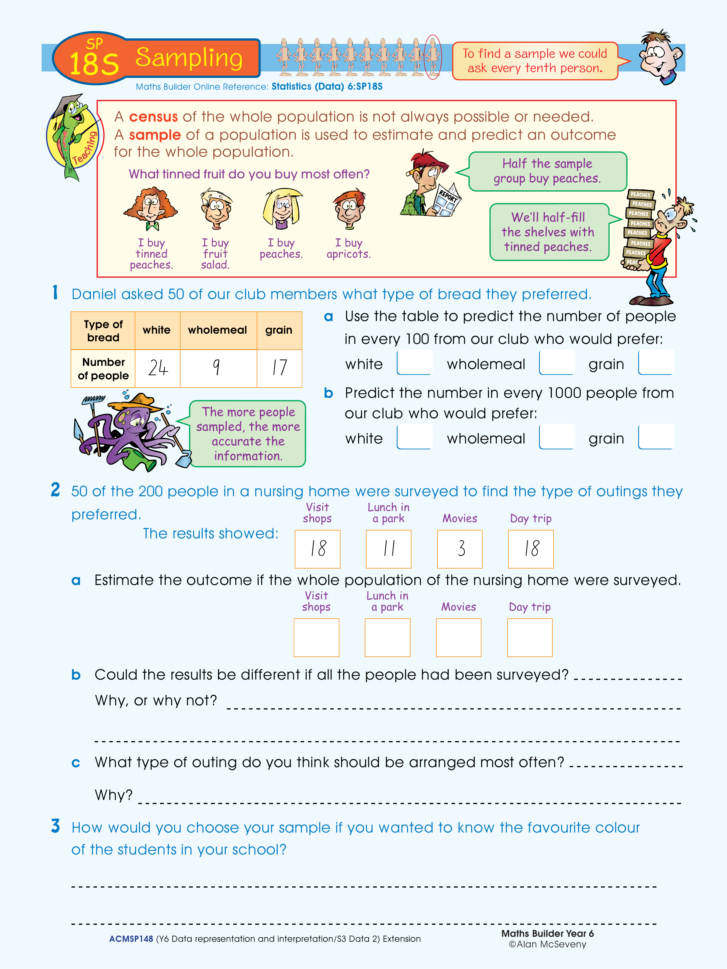 Sampling — worksheet preview