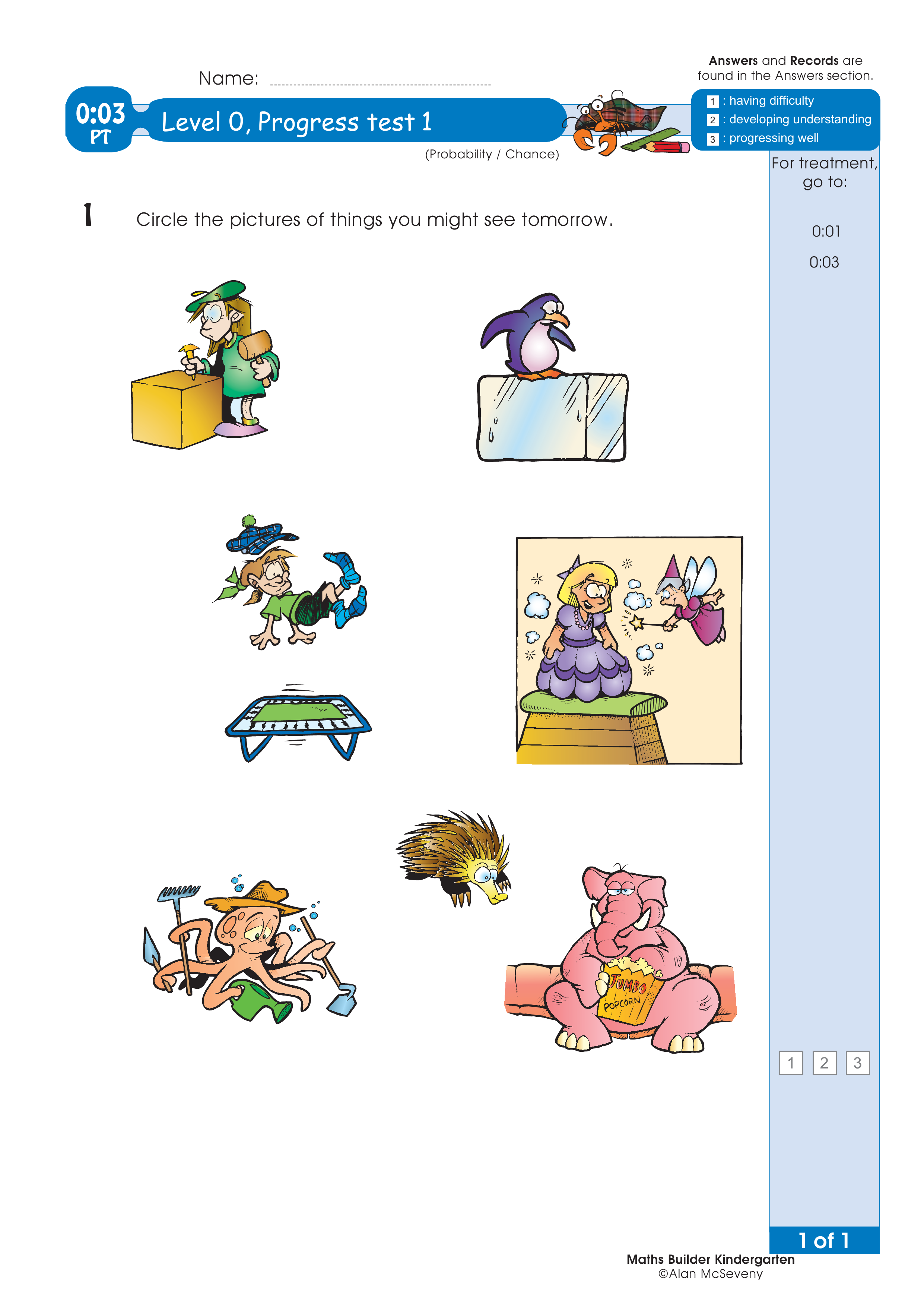 Progress test — worksheet preview