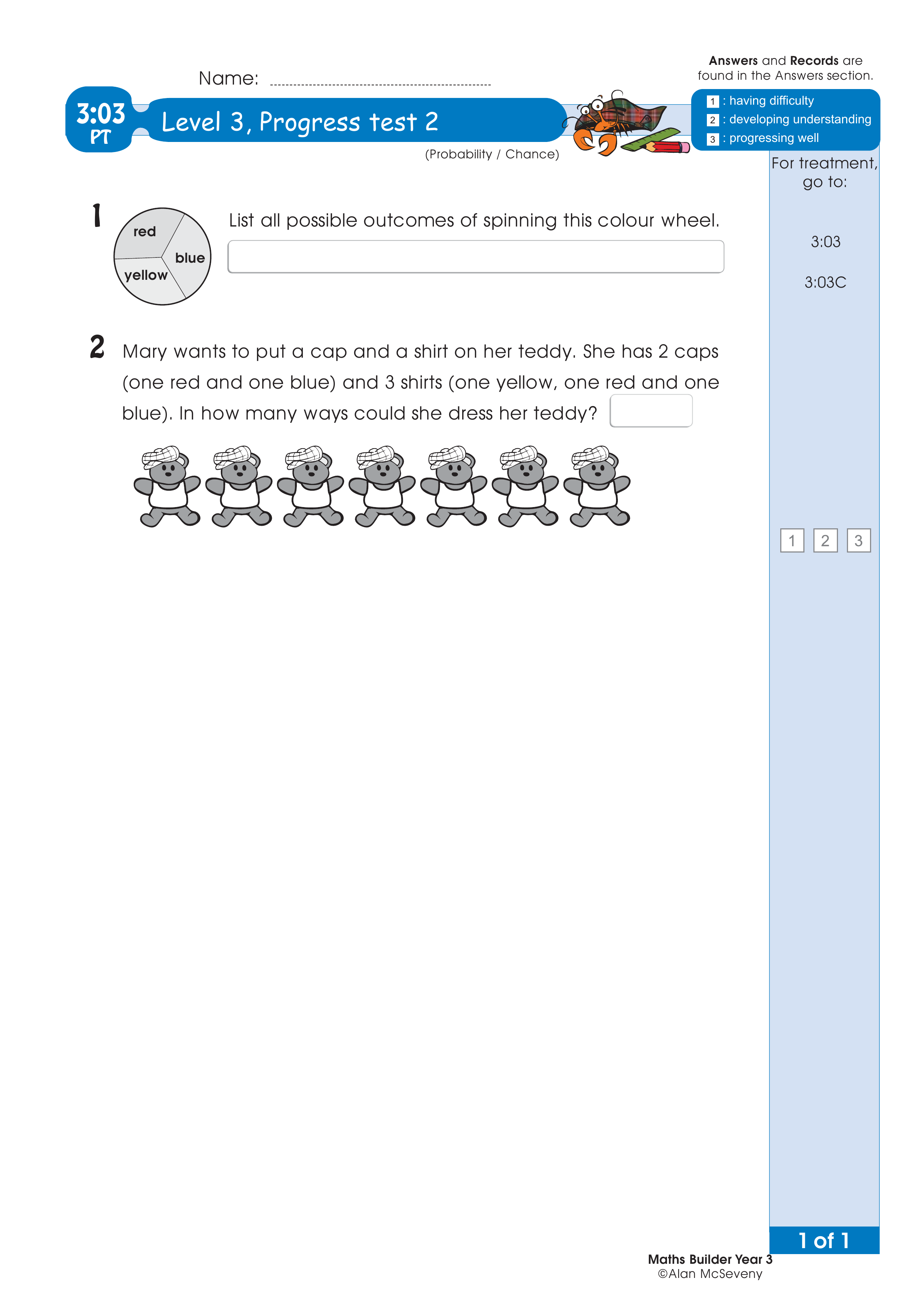 Progress test — worksheet preview